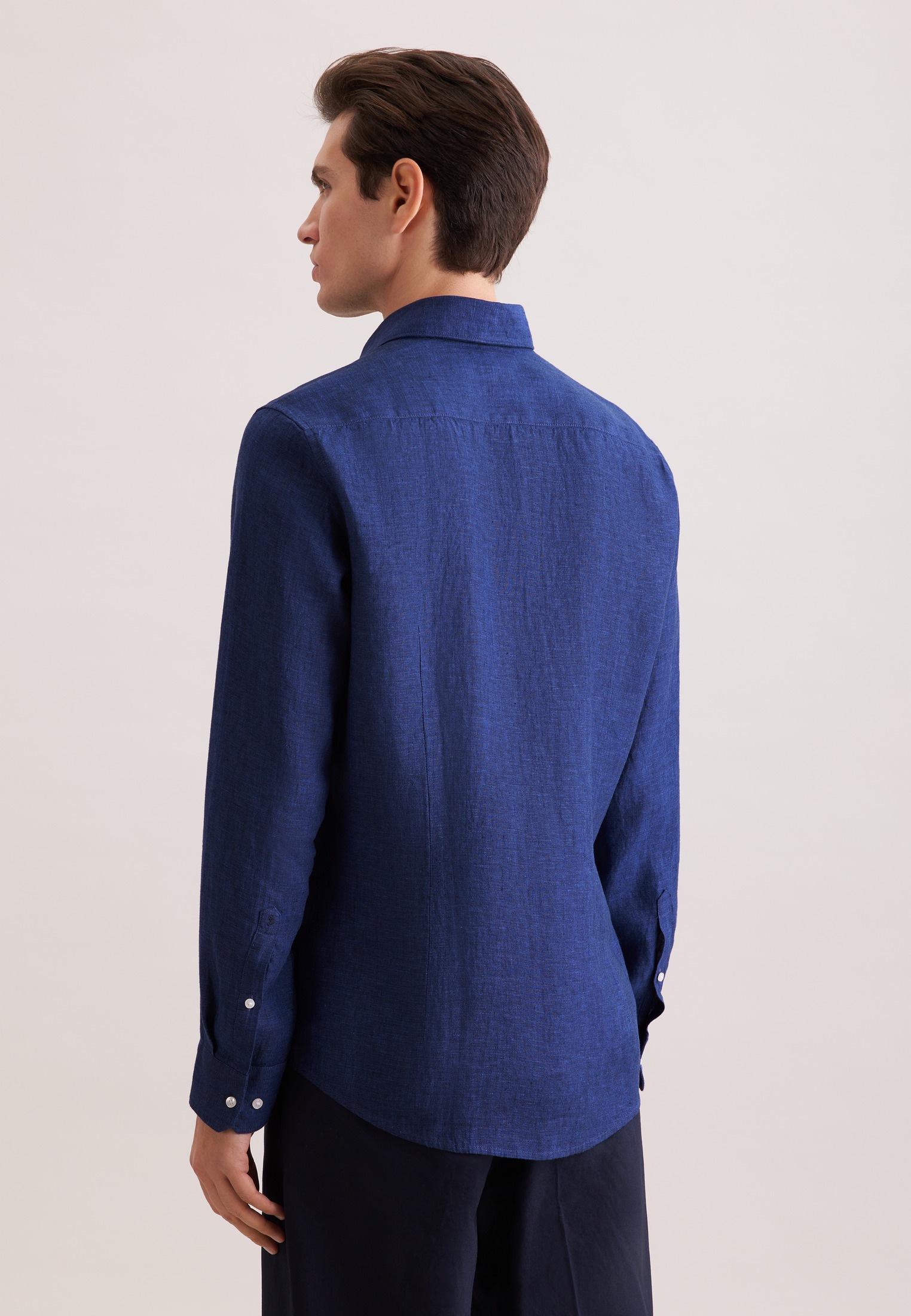 seidensticker Leinenhemd "Schwarze Rose" Shaped 1/1 Kentkragen Uni günstig online kaufen