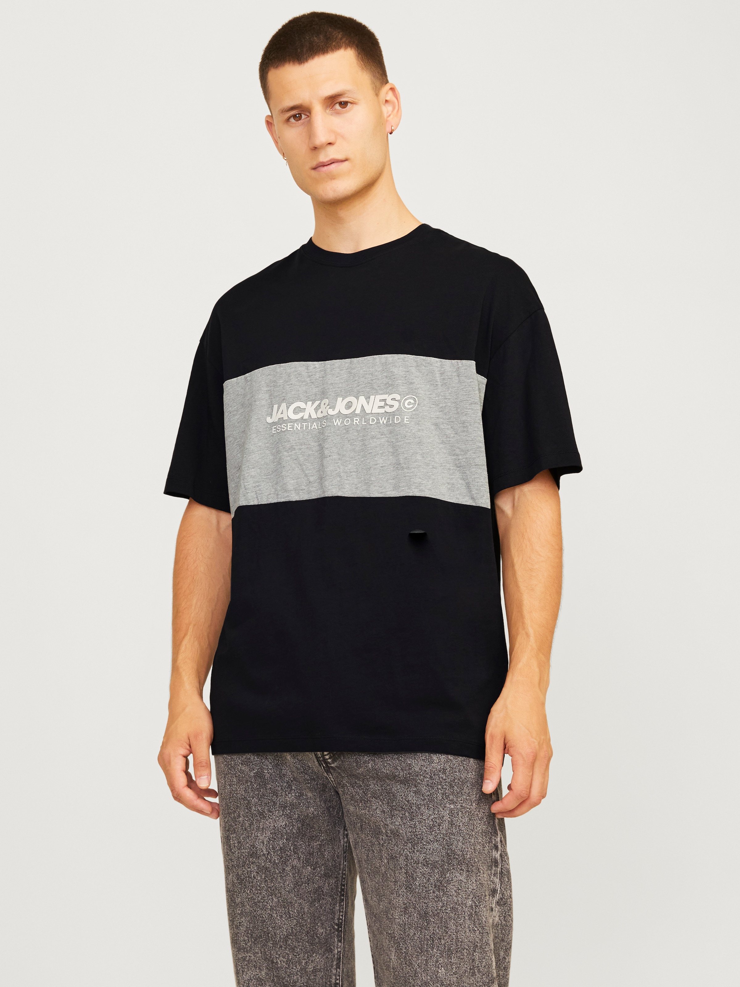 Jack & Jones Rundhalsshirt "JJELEGACY BLOCKING TEE SS O-NECK NOOS" günstig online kaufen