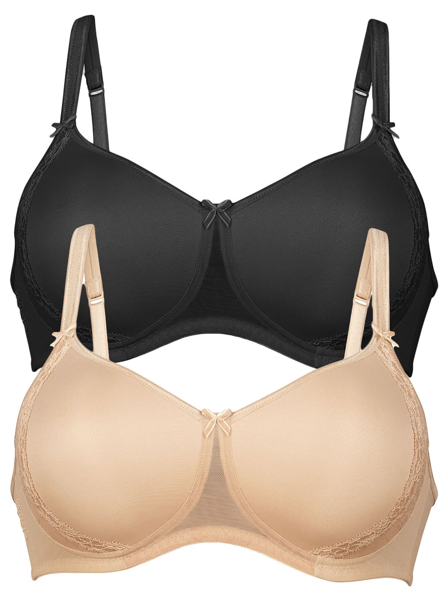 ANITA Damen Schalen-BH "2er Pack Schalen BH Lace Rose", Gr. 100, schwarz, Obermaterial: 50% Polyamid PA. 30% Polyester PES. 20% Elasthan EL., BHs