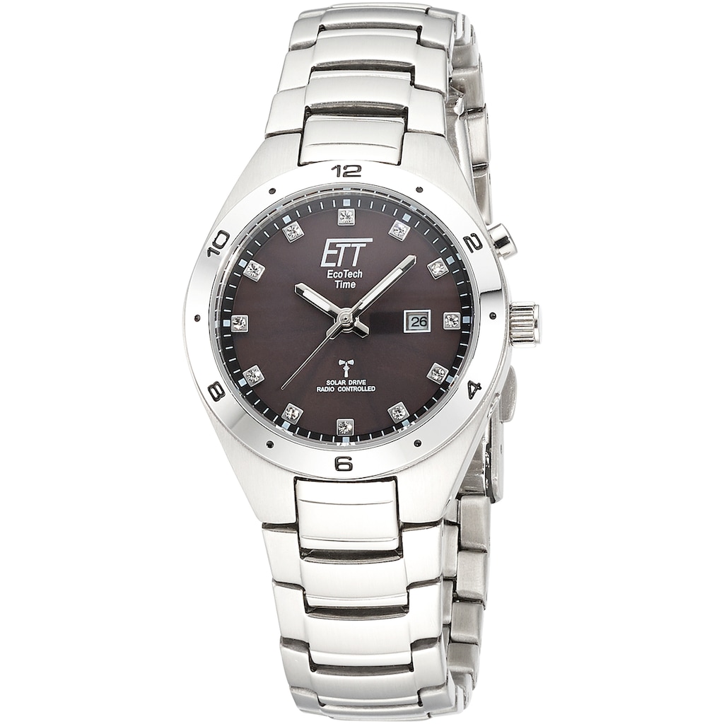 ETT Funkuhr »Altai, ELS-11442-21M«, Armbanduhr, Damenuhr, Solar, Datum