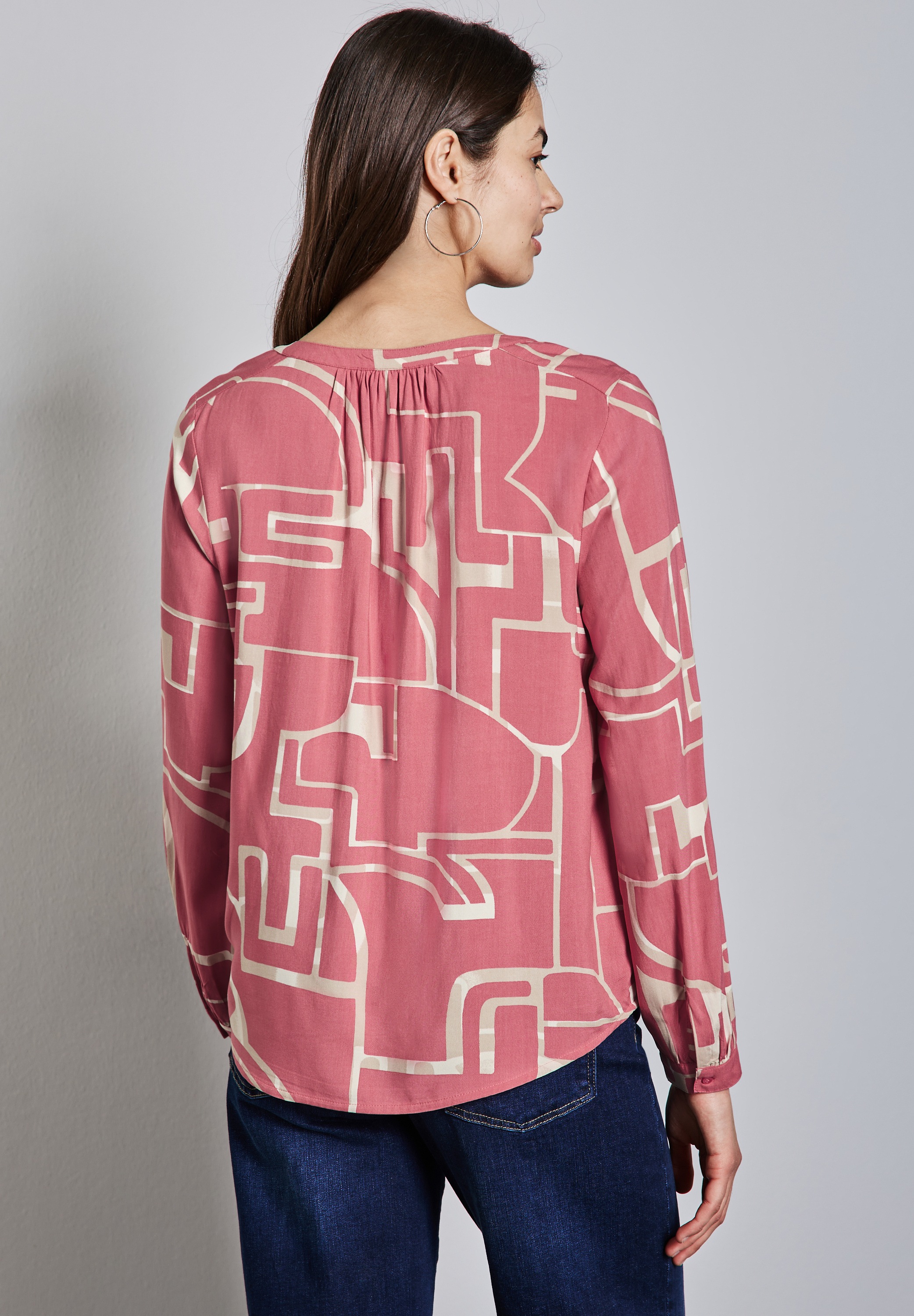 STREET ONE Langarmbluse, mit All-Over Print günstig online kaufen