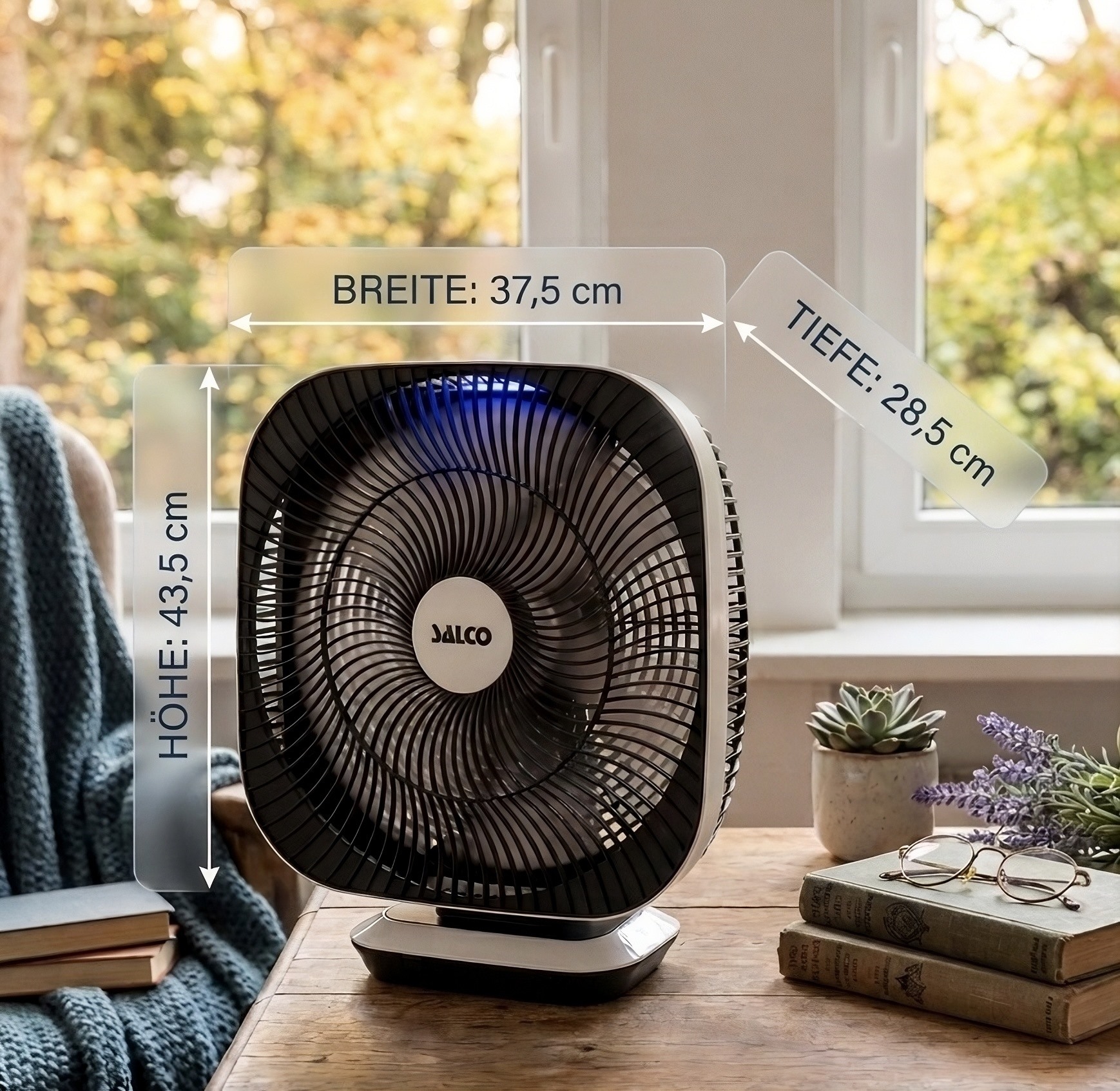 SALCO Tischventilator »SST-261« 8 Geschwindigkeiten, 80°-Oszillation & Neigung, Timer, Fernbedienung