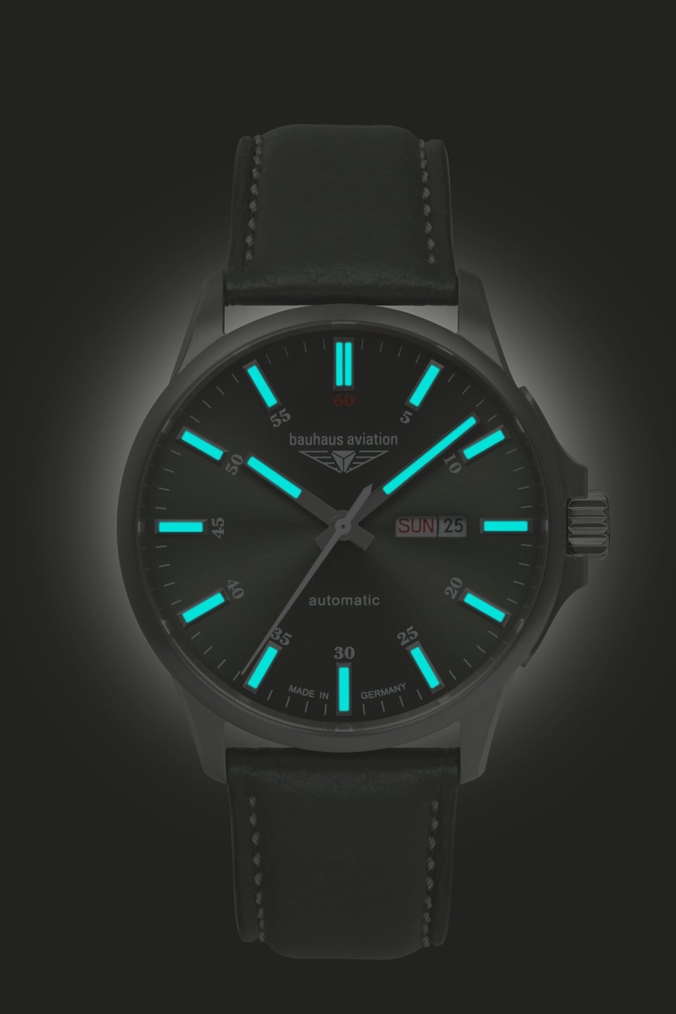 bauhaus Automatikuhr »bauhaus aviation«, Armbanduhr, Herrenuhr, Datum, Titan, Saphirglas, Made in Germany