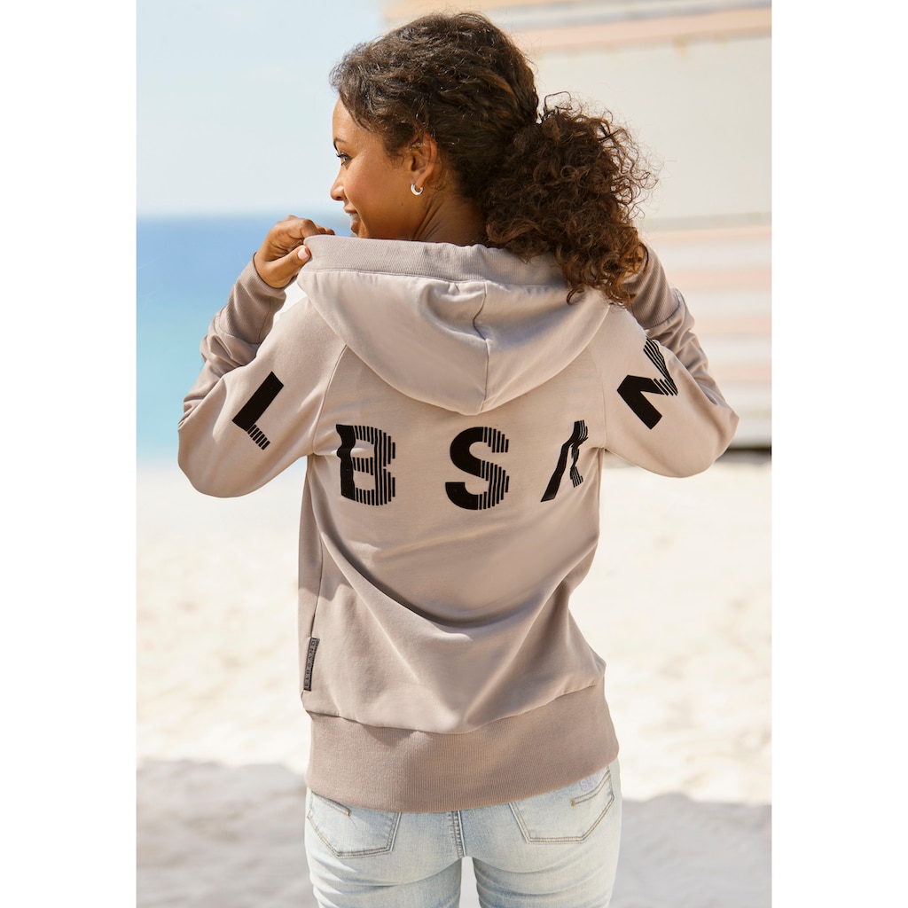 Elbsand Sweatjacke »Kekoa«, mit großem Logodruck hinten, bequeme Freizeitjacke mit Taschen