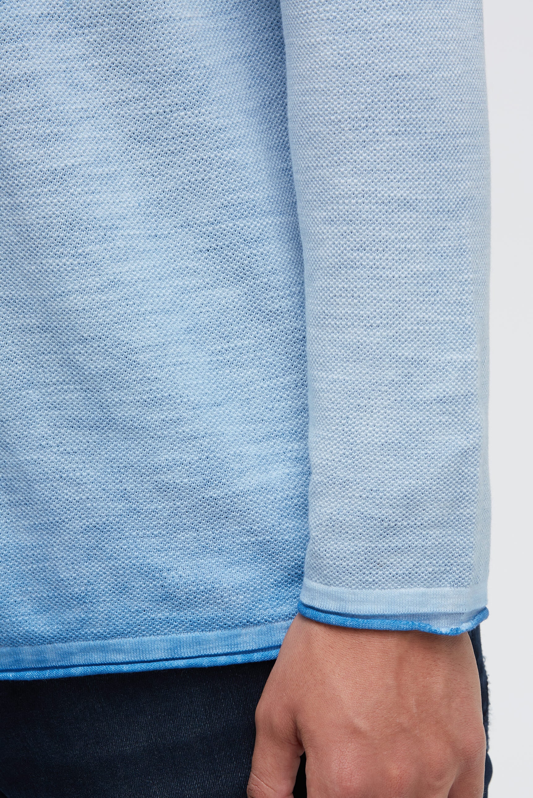 CAMP DAVID Rundhalspullover mit Rollsäumen