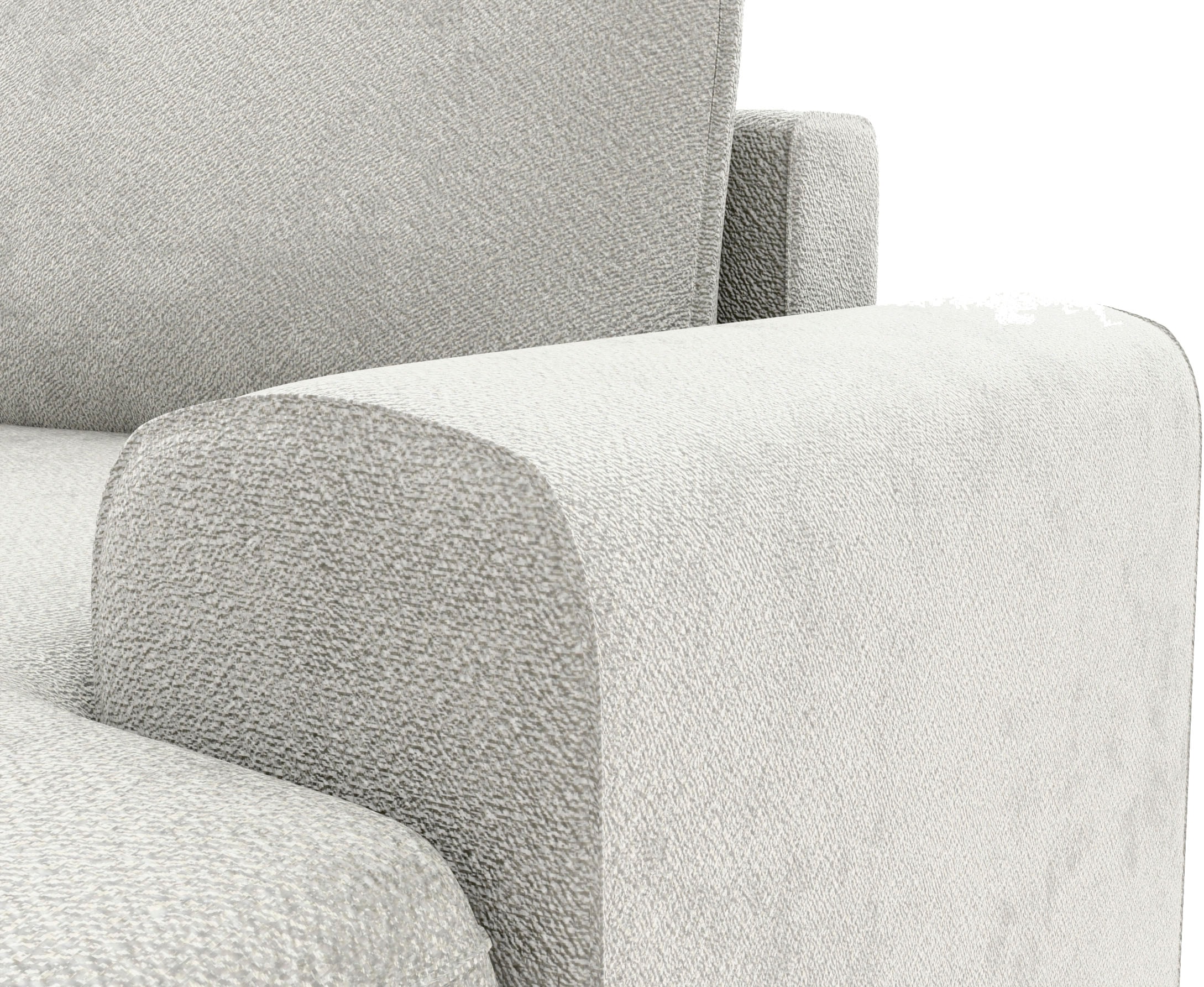 TRENDMANUFAKTUR Ecksofa »Fordon, Schlafsofa mit Bettkasten, Couch in L-Form, Breite 250 cm«, in Struktur fein LEO, haustierfreundlich, wollweiß, Recamiere links