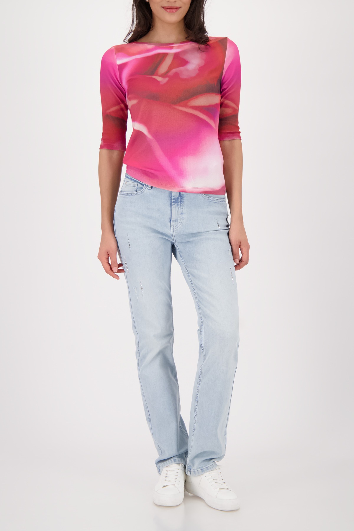 Monari 3/4-Arm-Shirt »Shirt Blume allover« Regular fit mit Allover-Muster