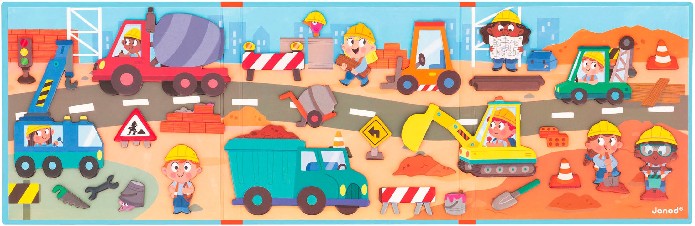 Janod Lernspielzeug »Magneti'stories - Die Baustelle«, FSC®- schützt Wald - weltweit