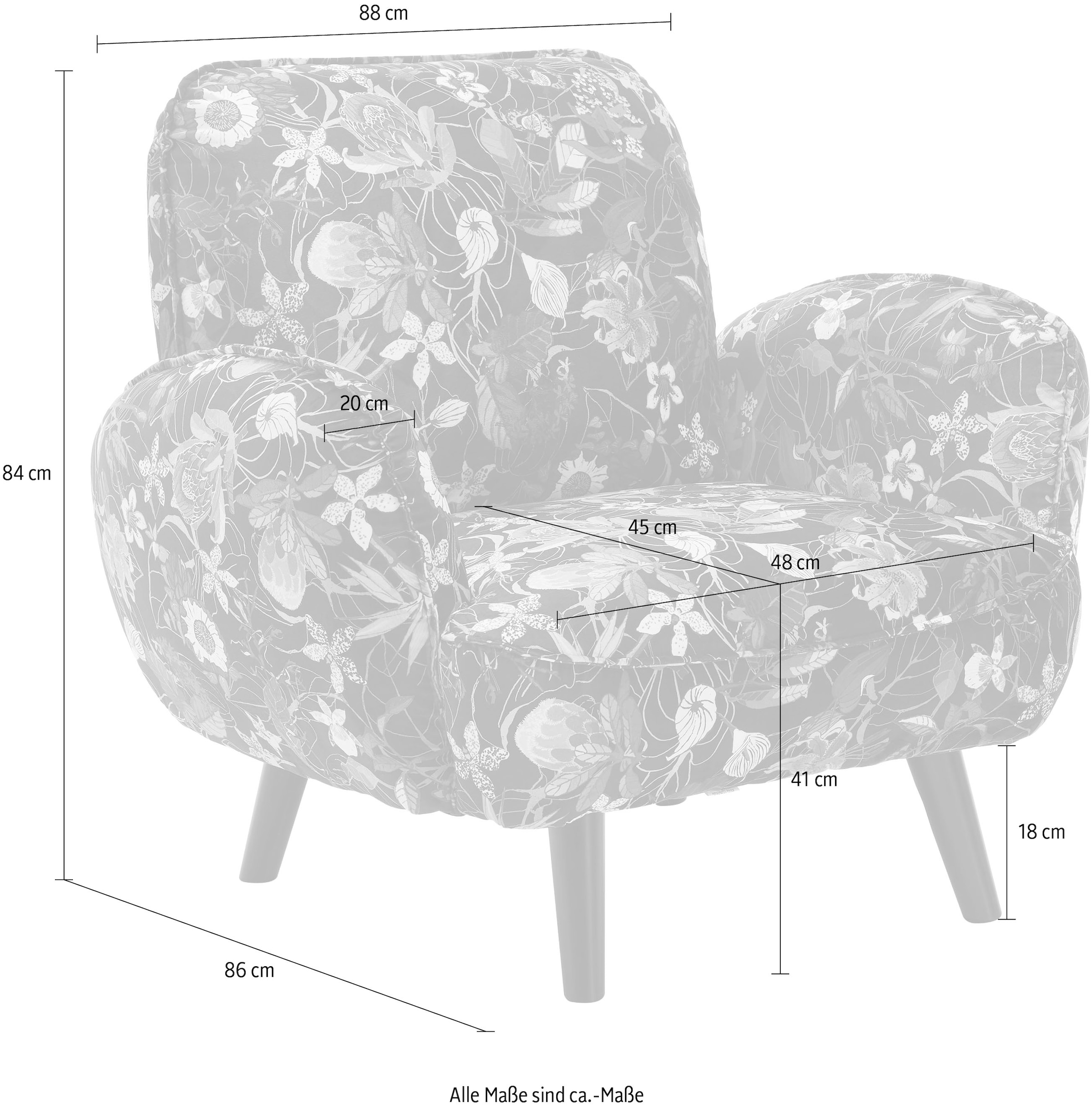 ATLANTIC home collection Sessel, Wellenunterfederung, kaufen im stellbar mit BAUR | Massivholzfüße, Raum frei