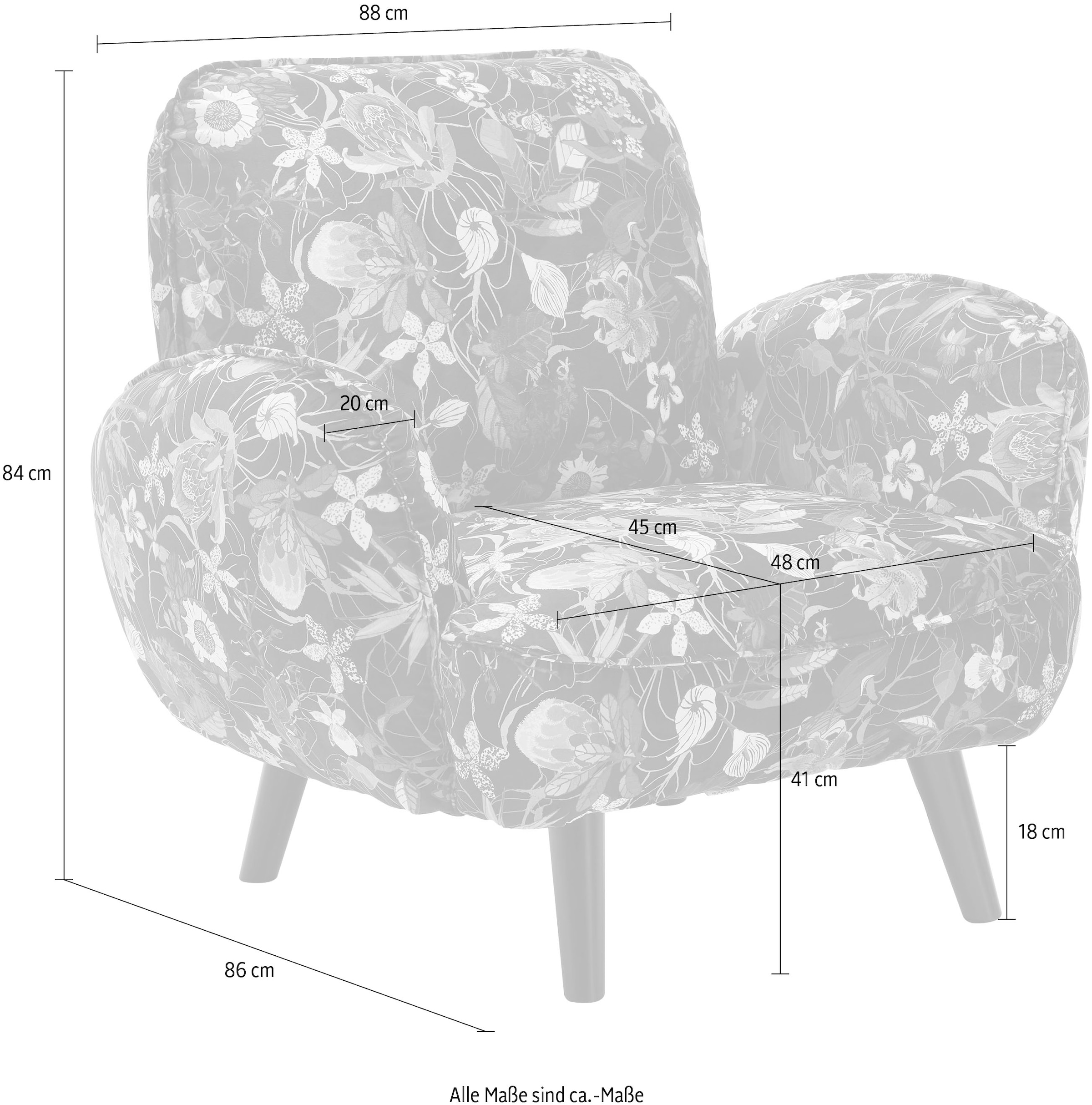 ATLANTIC home collection Sessel, mit Wellenunterfederung, Massivholzfüße,  frei im Raum stellbar kaufen | BAUR