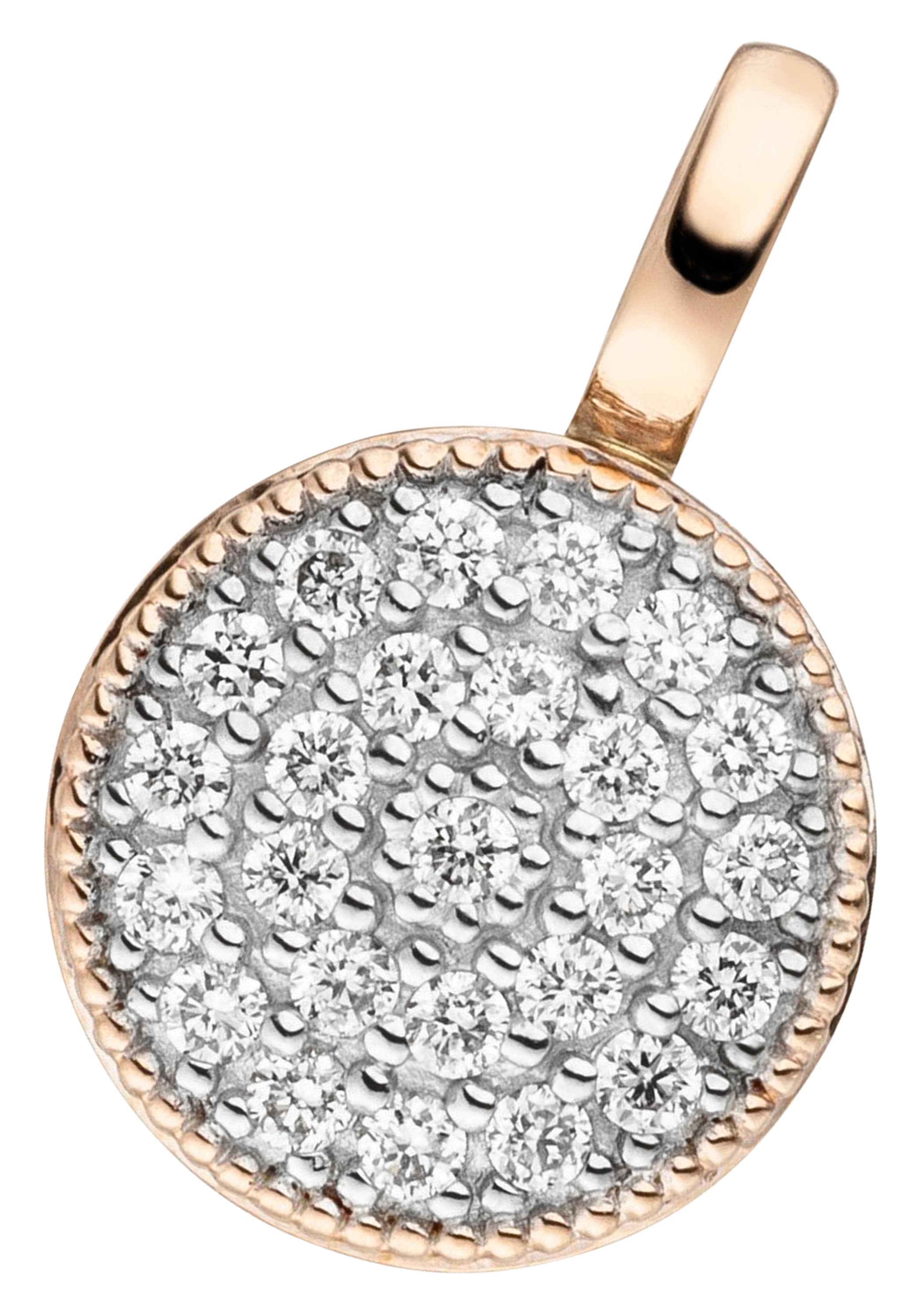 JOBO Kettenanhänger »Anhänger mit 24 online Diamanten«, BAUR | kaufen 585 Roségold