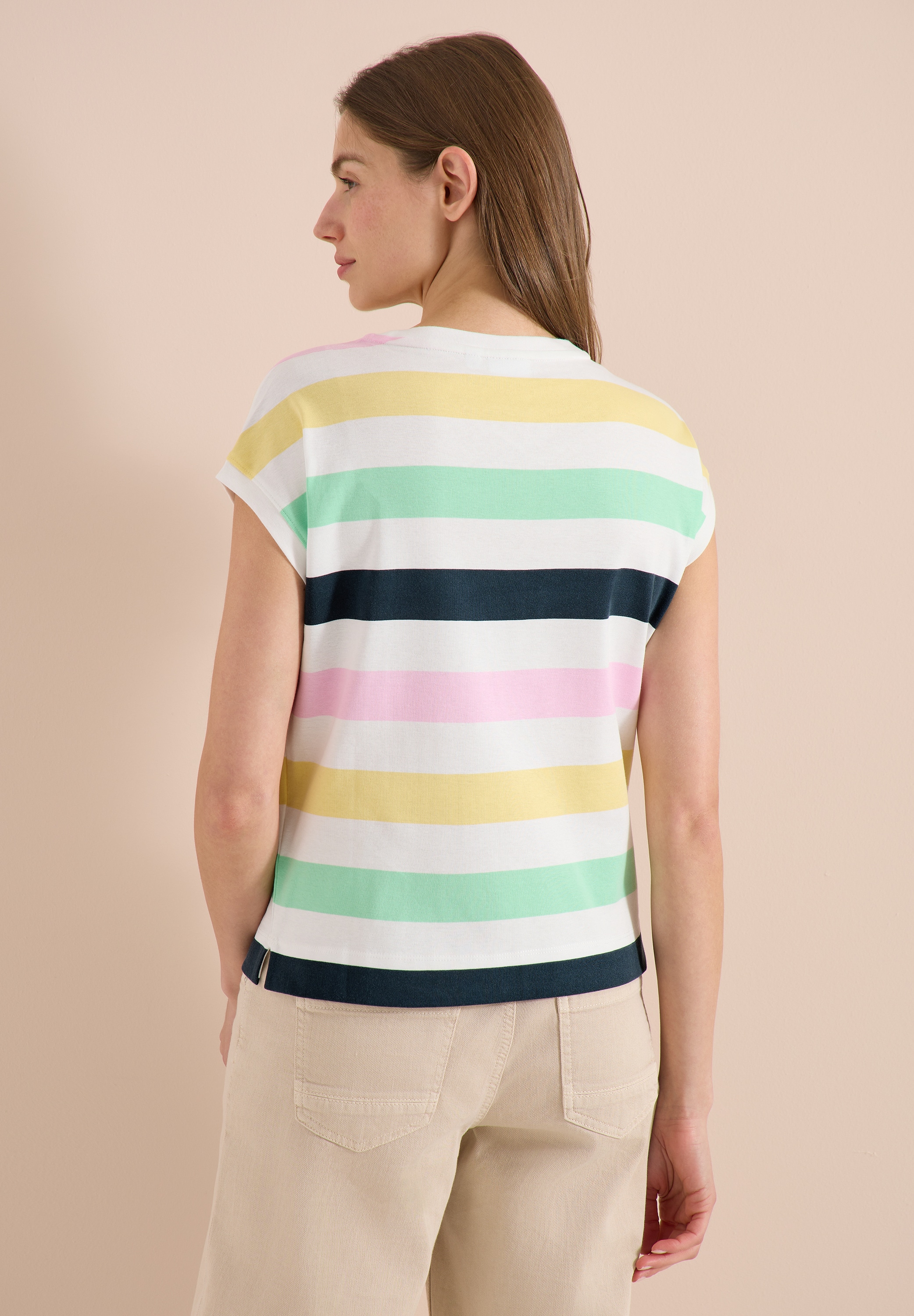Cecil Kurzarmshirt Sommershirt mit Mulitcolor-Streifen
