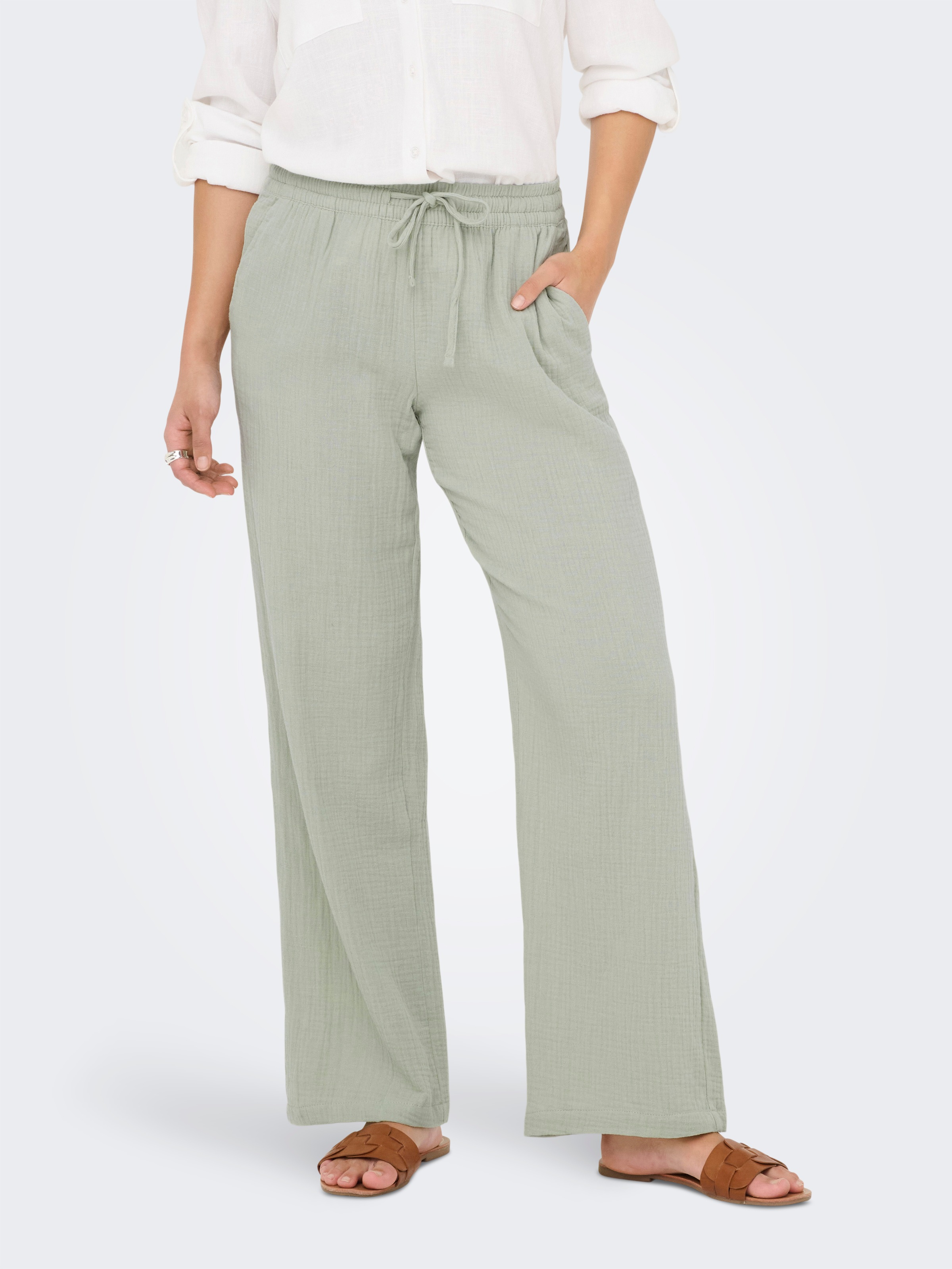 JDY Schlupfhose "JDYTHEIS LIFE WIDE PANT WVN NOOS", aus Musselin günstig online kaufen