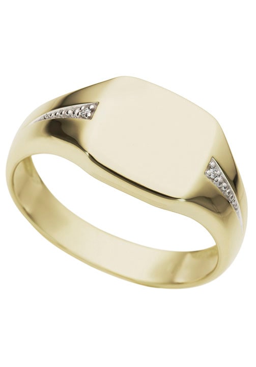 Firetti Diamantring »Schmuck Geschenk Gold 333 Herrenring Goldring Siegelring Diamant«, mit Brillanten