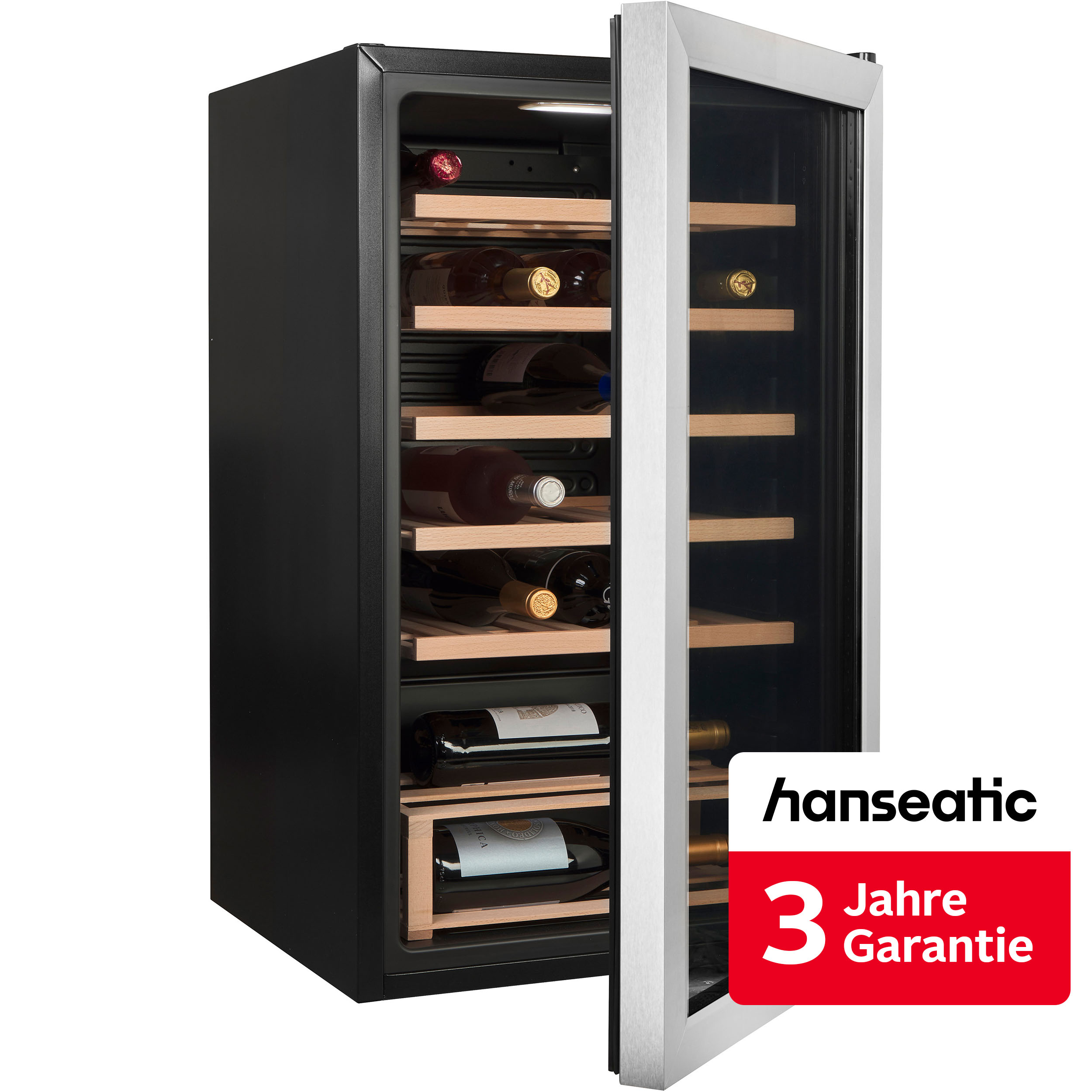 Hanseatic Weinkühlschrank "HWC24FCBH-2" für 24 Stk. Standardflaschen á 075l inkl. 3 Jahre Herstellergarantie