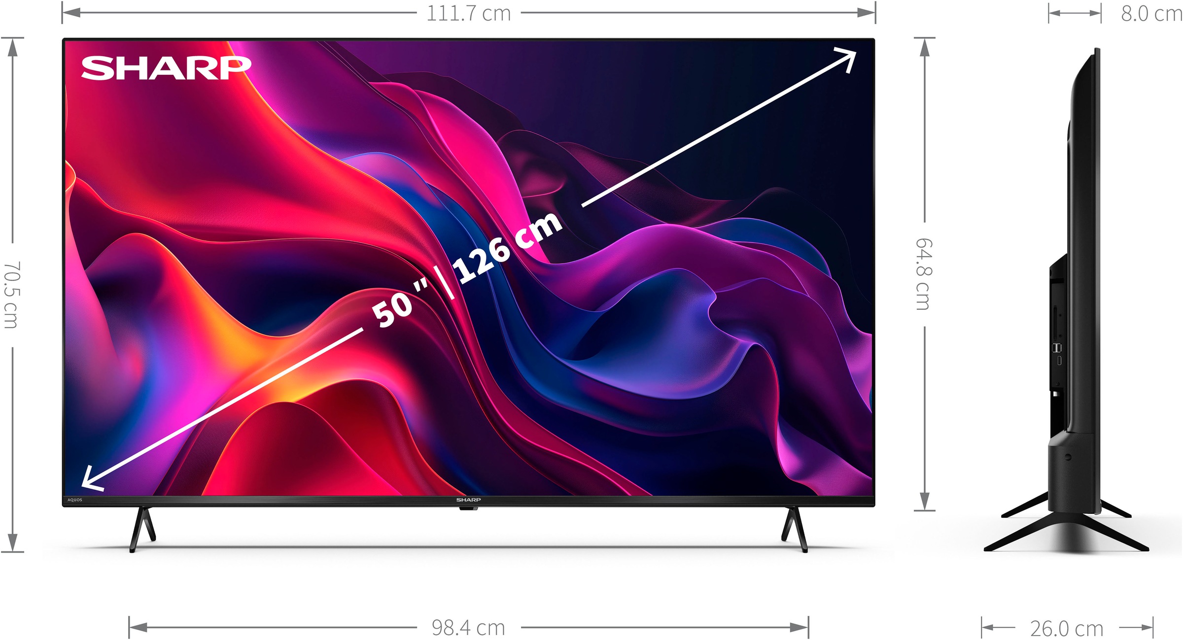 Sharp LED-Fernseher »4T-C50GK_«, 4K Ultra HD, Smart-TV