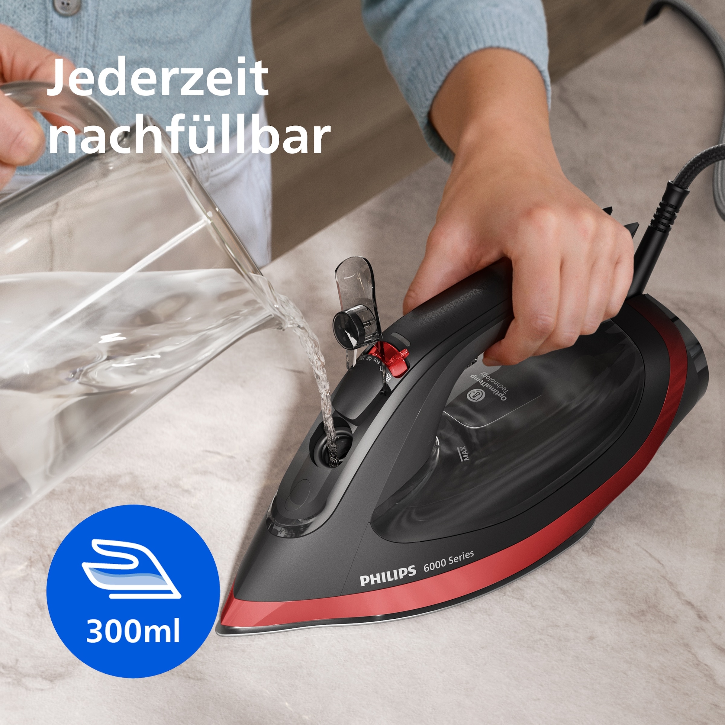 Philips Dampfbügeleisen »DST6130/40 6000 Series High-End mit 4 Dampfeinstellungen« 2800 W 2600 W, SteamGlide Plus, mit 300 ml Wassertank und 220 g Dampfstoß