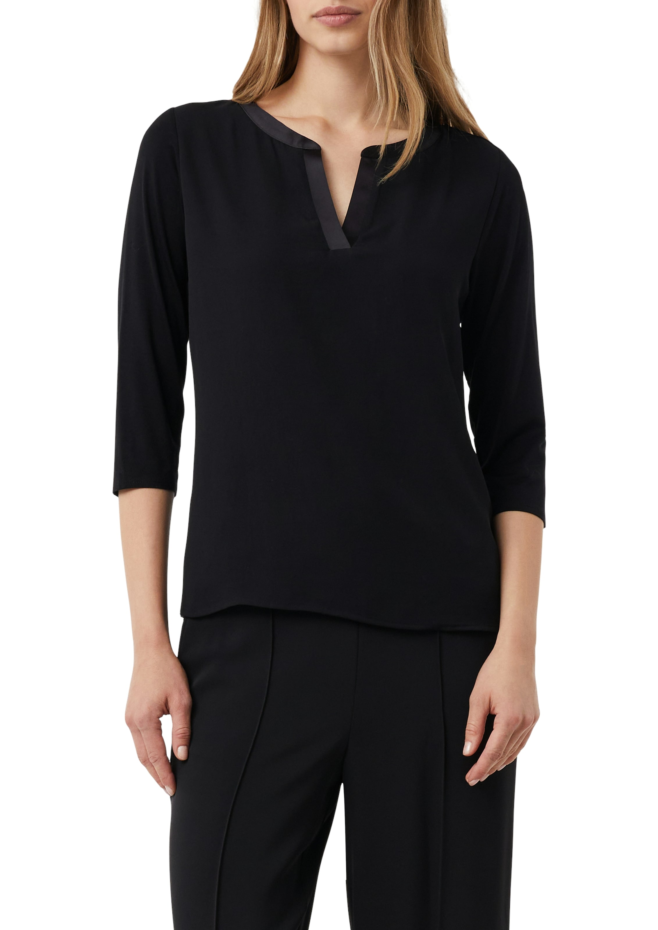 Comma 3/4-Arm-Shirt, mit Satin-Blende günstig online kaufen