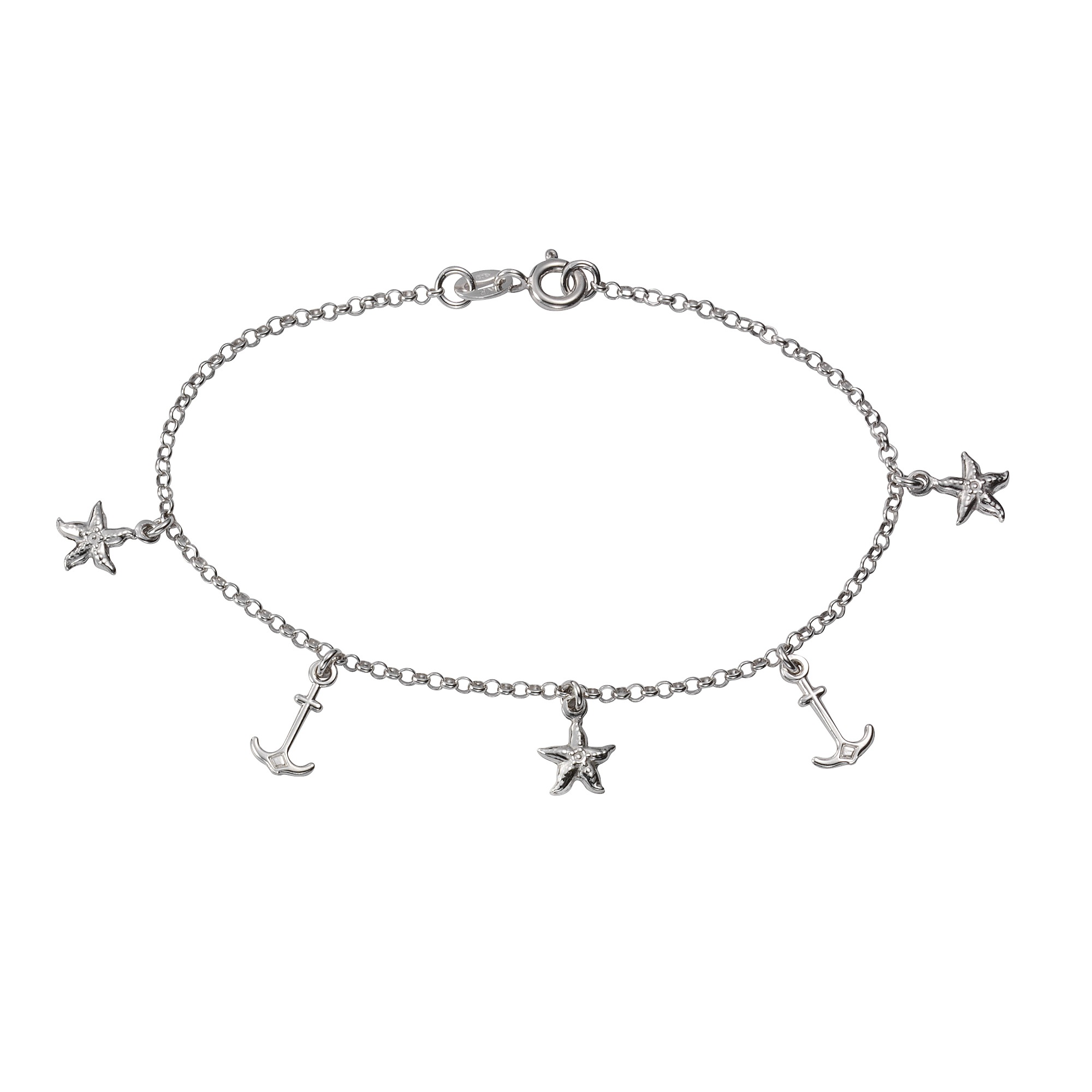 Armband »925 Silber rhodiniert Anker Seestern«