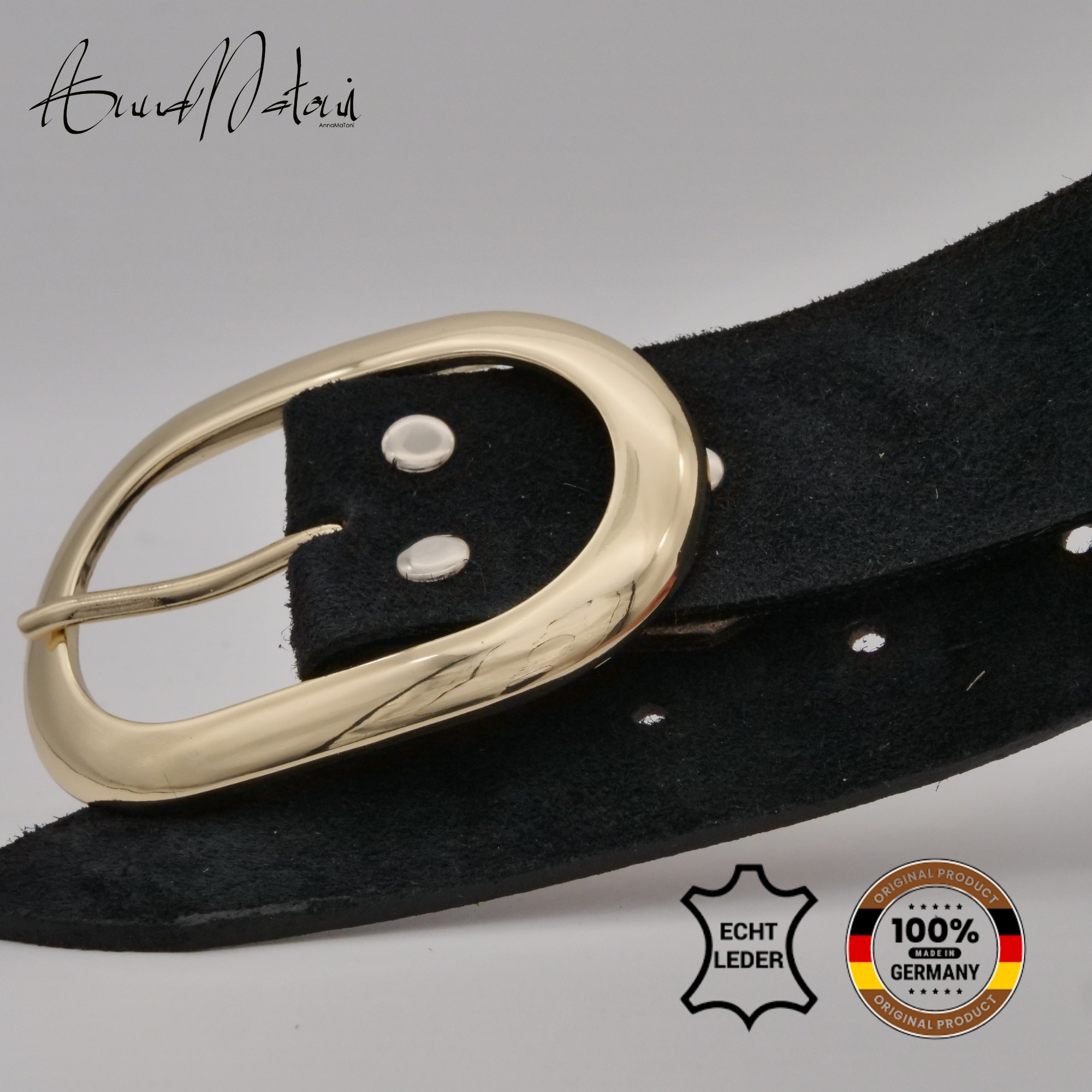 AnnaMatoni Ledergürtel »AnnaMatoni Damen Ledergürtel in hochwertigem Velour Leder 4cm«