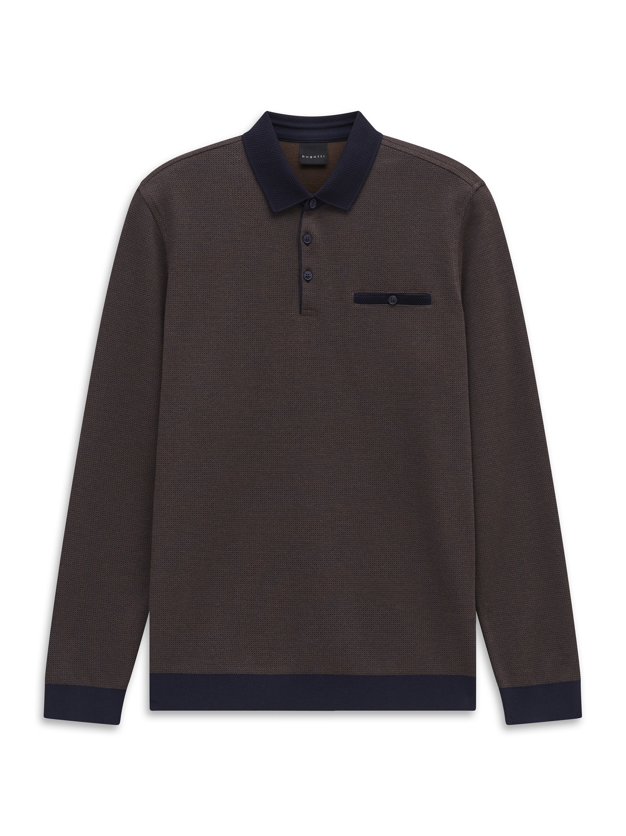 bugatti Poloshirt »Modern Fit« Modern Fit Brusttasche Kontraststreifen