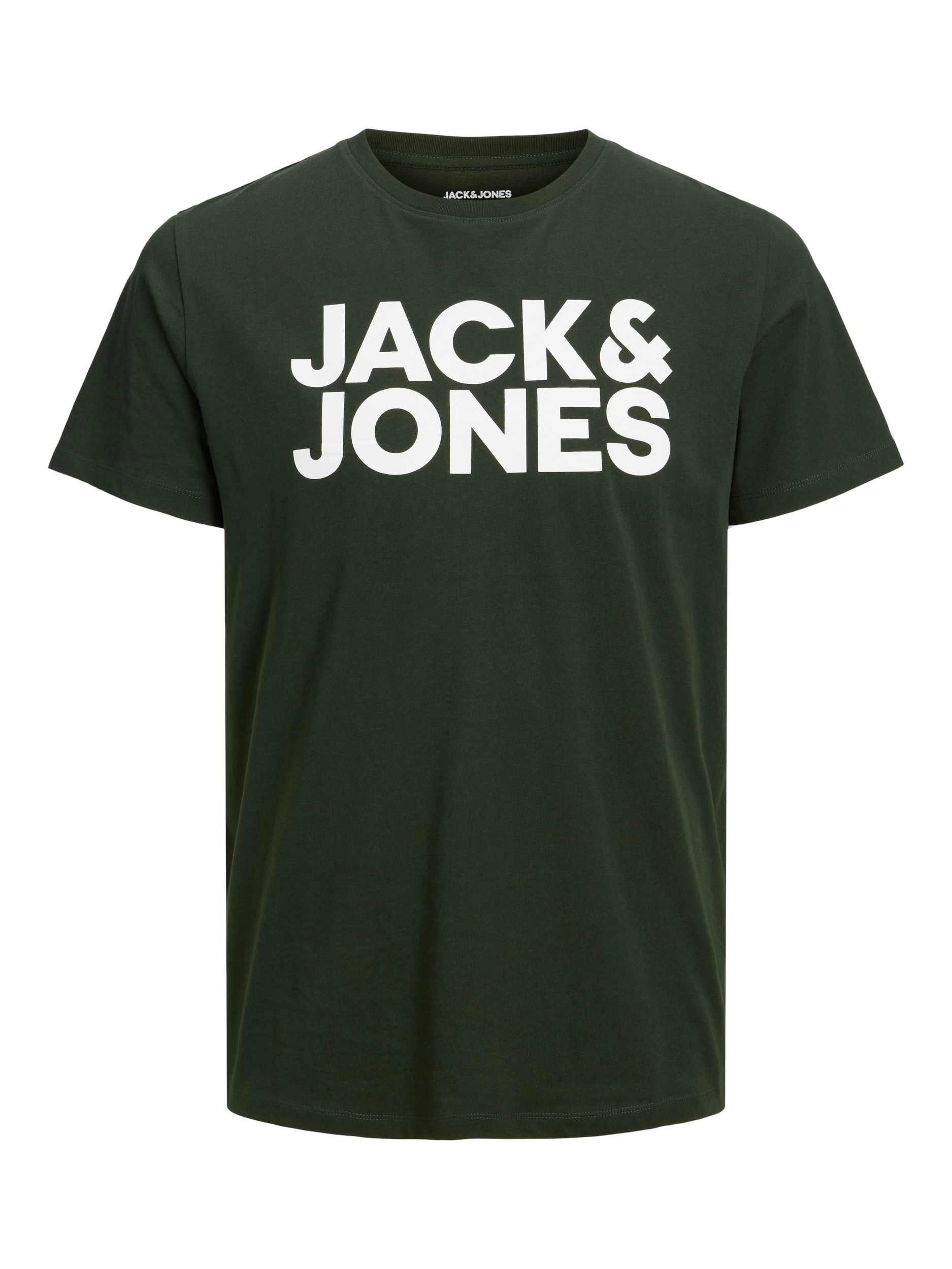 Jack & Jones Rundhalsshirt »JJECORP mit Logo-Print und klassischem Rundhals«, mit Rundhalsausschnitt