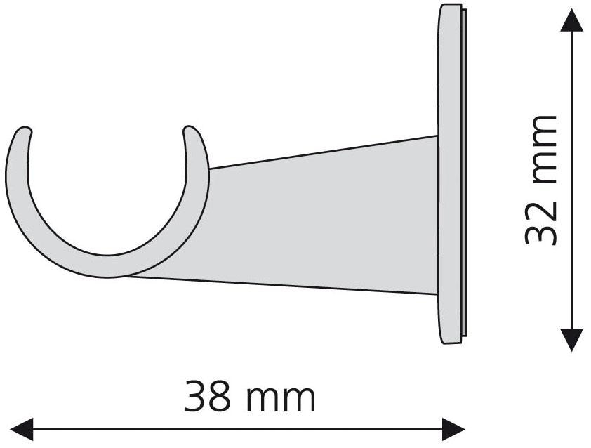 Liedeco Klebeträger, (Set, 2 St.), Schraubträger für Cafehausstangen Ø 8 mm