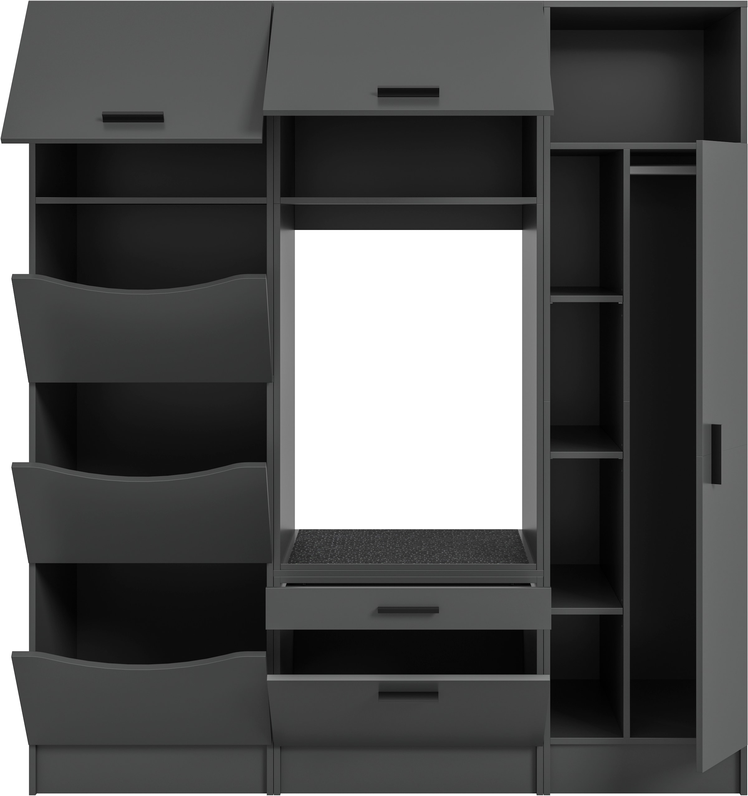 welltime Badmöbel-Set »FALAS, TOPSELLER!, 3-teilig, Hauswirtschaftsraum Set, Breite 176 cm«, (Set, 3 St., 1x Wäscheschrank, 1x Waschmaschinenumbauschrank, 1x Mehrzweckschrank), Kombination, Waschmaschinenumbau, Waschmaschinenschrank, Wäschekammer