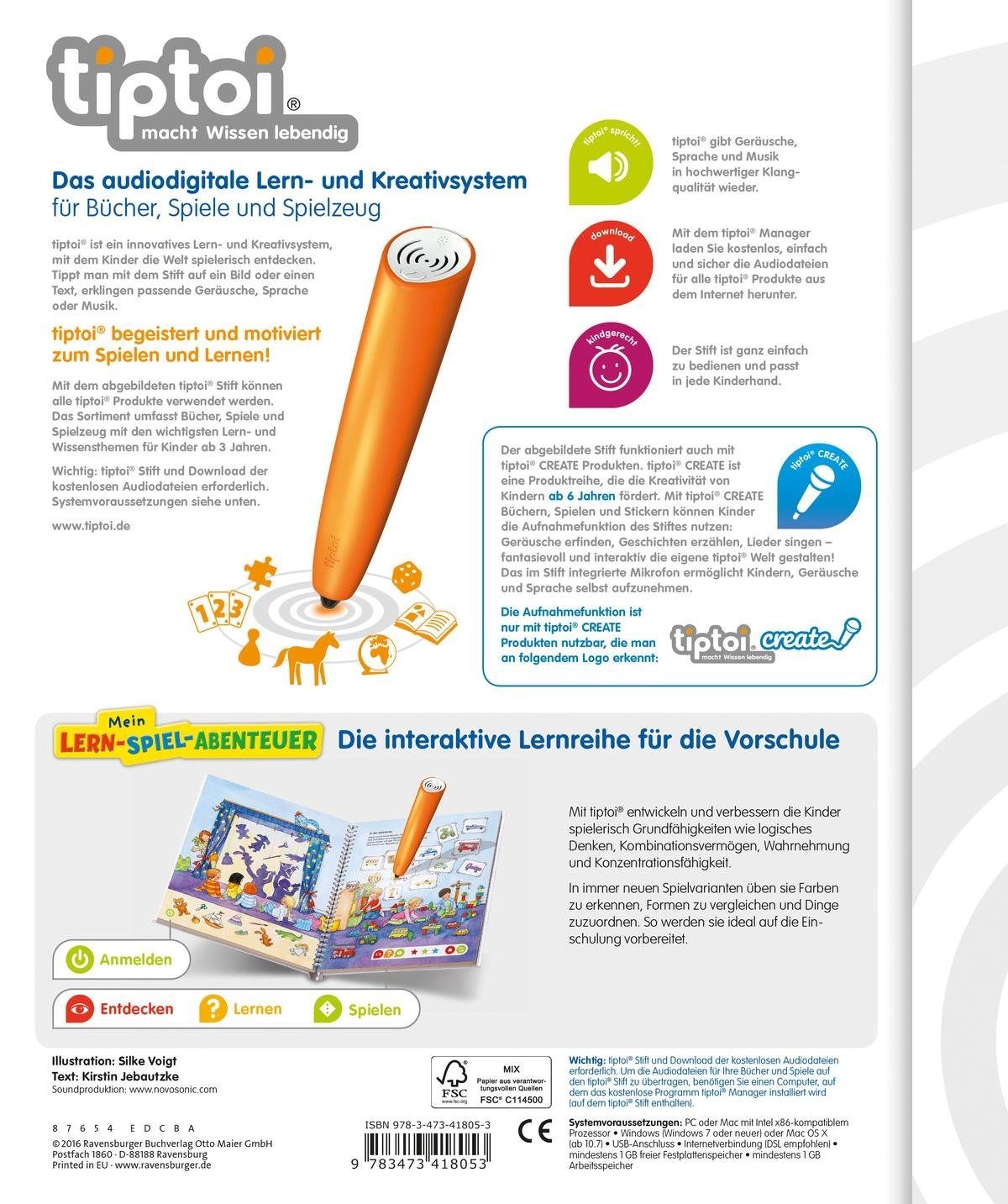 Ravensburger Buch »tiptoi® Mein Lern-Spiel-Abenteuer, Vorschulwissen«, Made in Europe