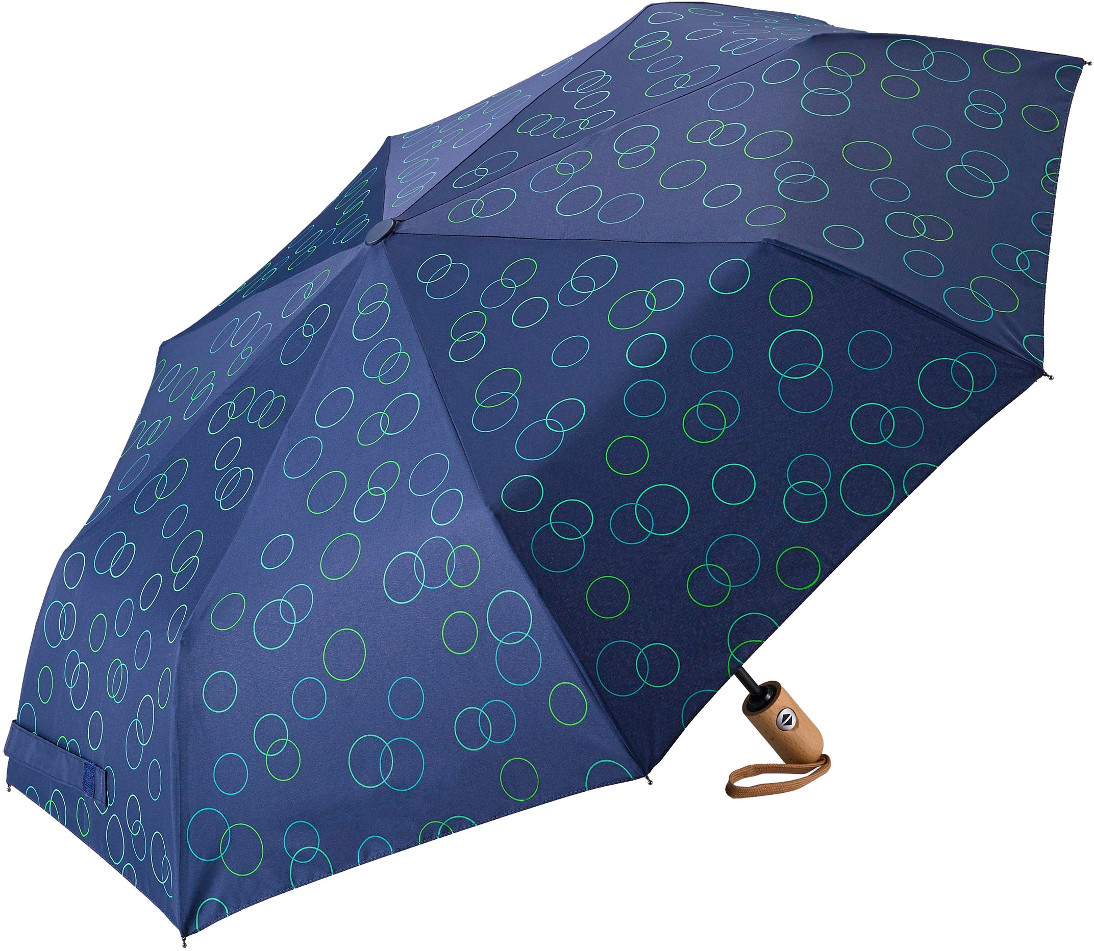 Taschenregenschirm marine EuroSCHIRM® »Umwelt-Taschenschirm Kreise grün«