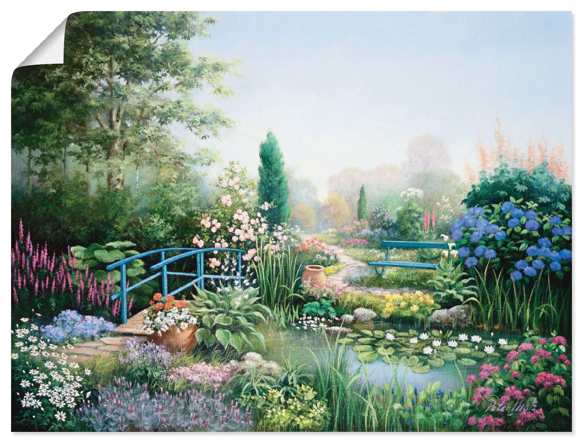 Artland Wandbild "Brücke der Liebe" Garten 1 Stk. tlg. als Leinwandbild, Po günstig online kaufen
