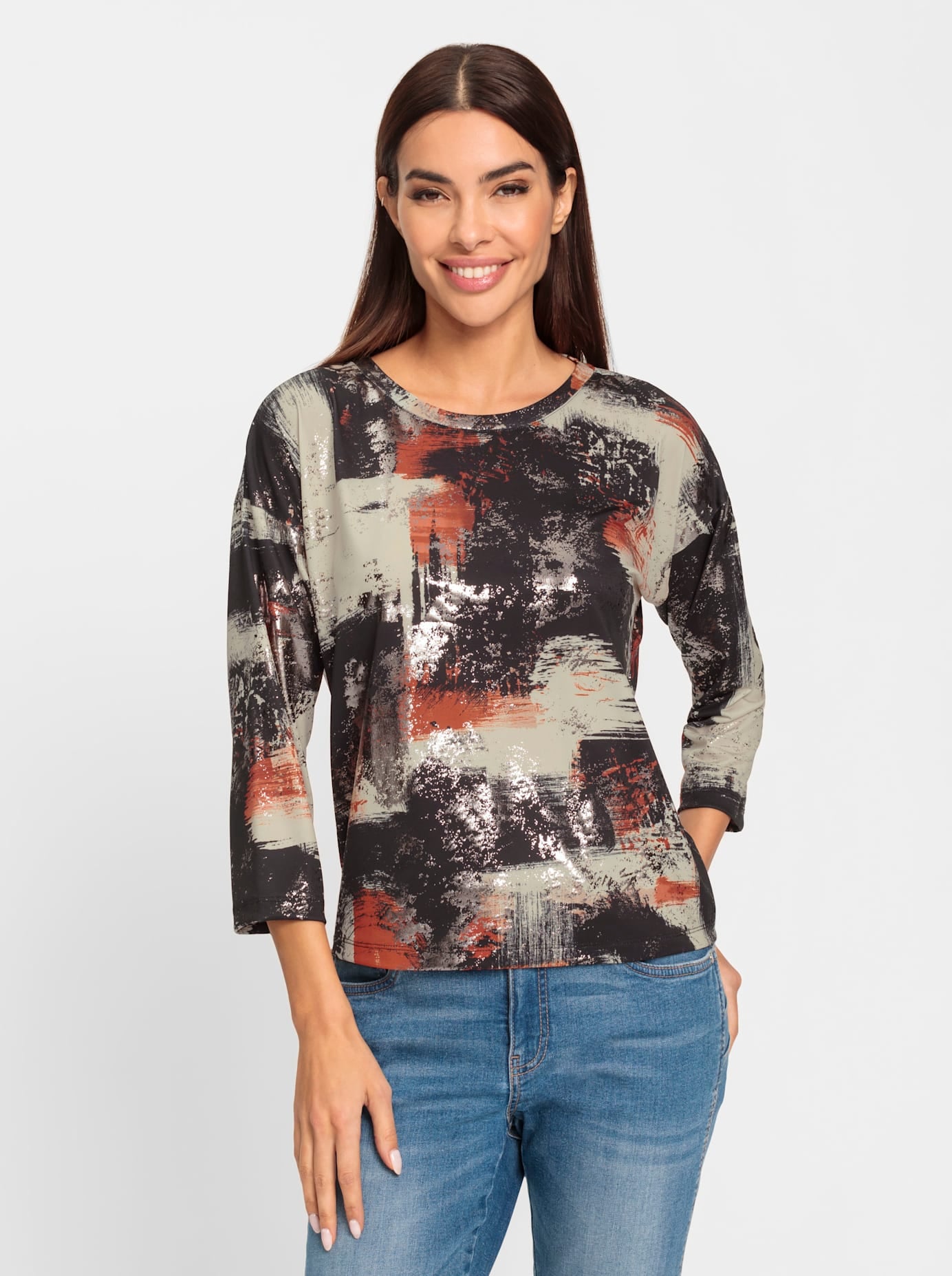 heine 3/4-Arm-Shirt "Druck-Shirt", 1 Stk. günstig online kaufen