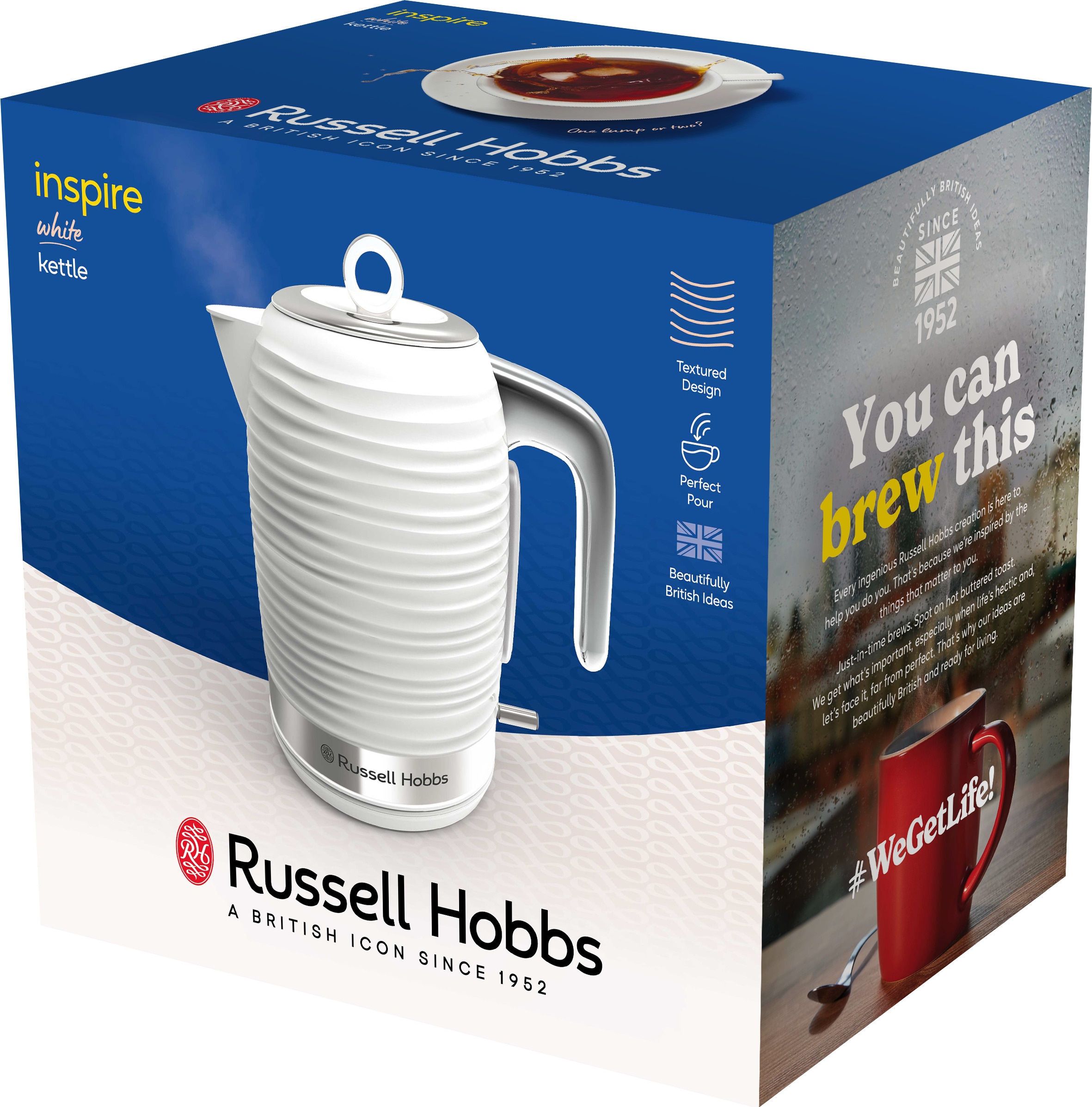 RUSSELL HOBBS Wasserkocher »Inspire 24360-70«, 1,7 l, 2400 W, herausnehmbarer Kalkfilter, energiesparend