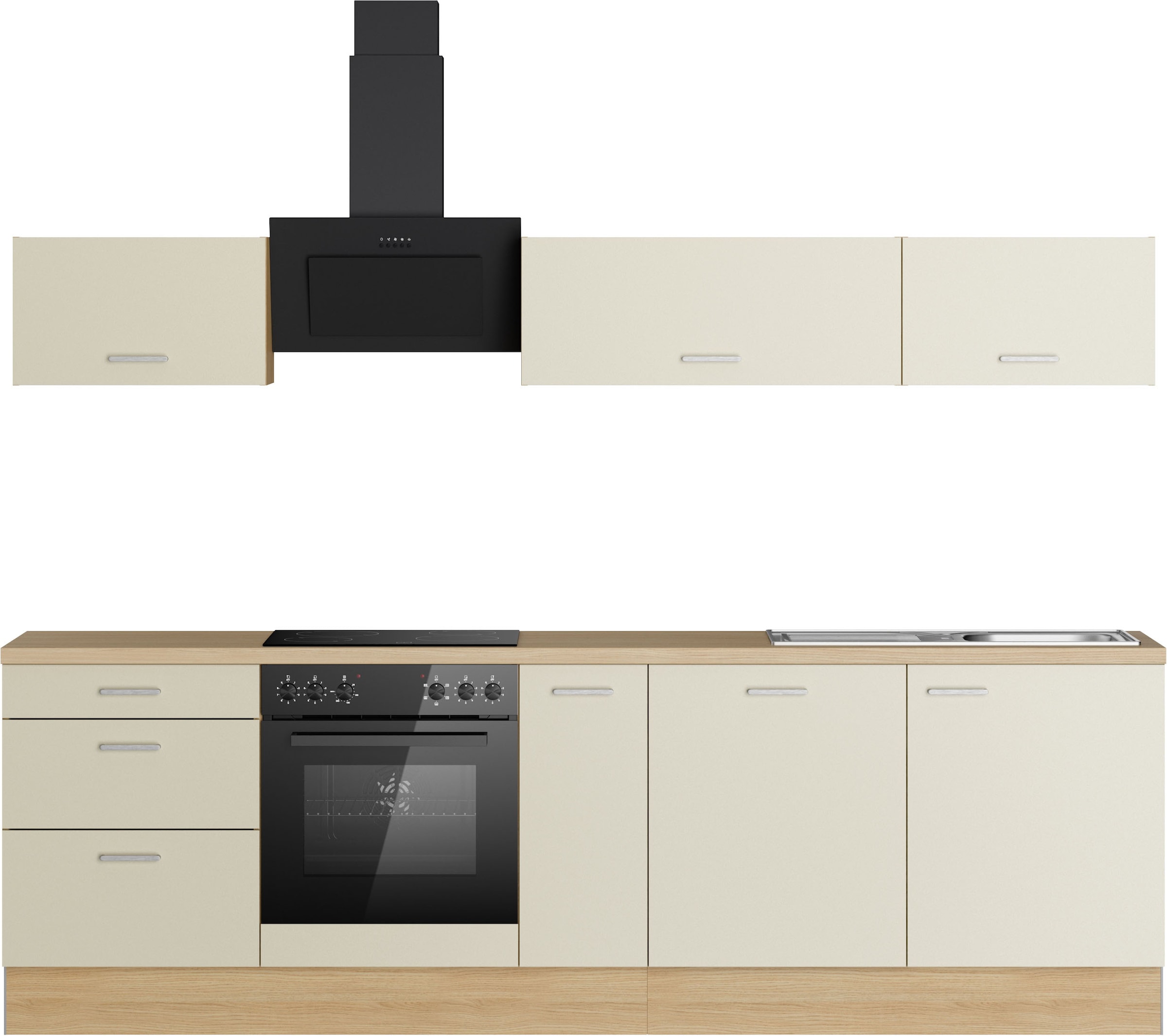 KOCHSTATION Küchenzeile "KS-Sion" Breite 270 cm, schnelle Montage mit OPTIsnap, wahlweise mit E-Geräten