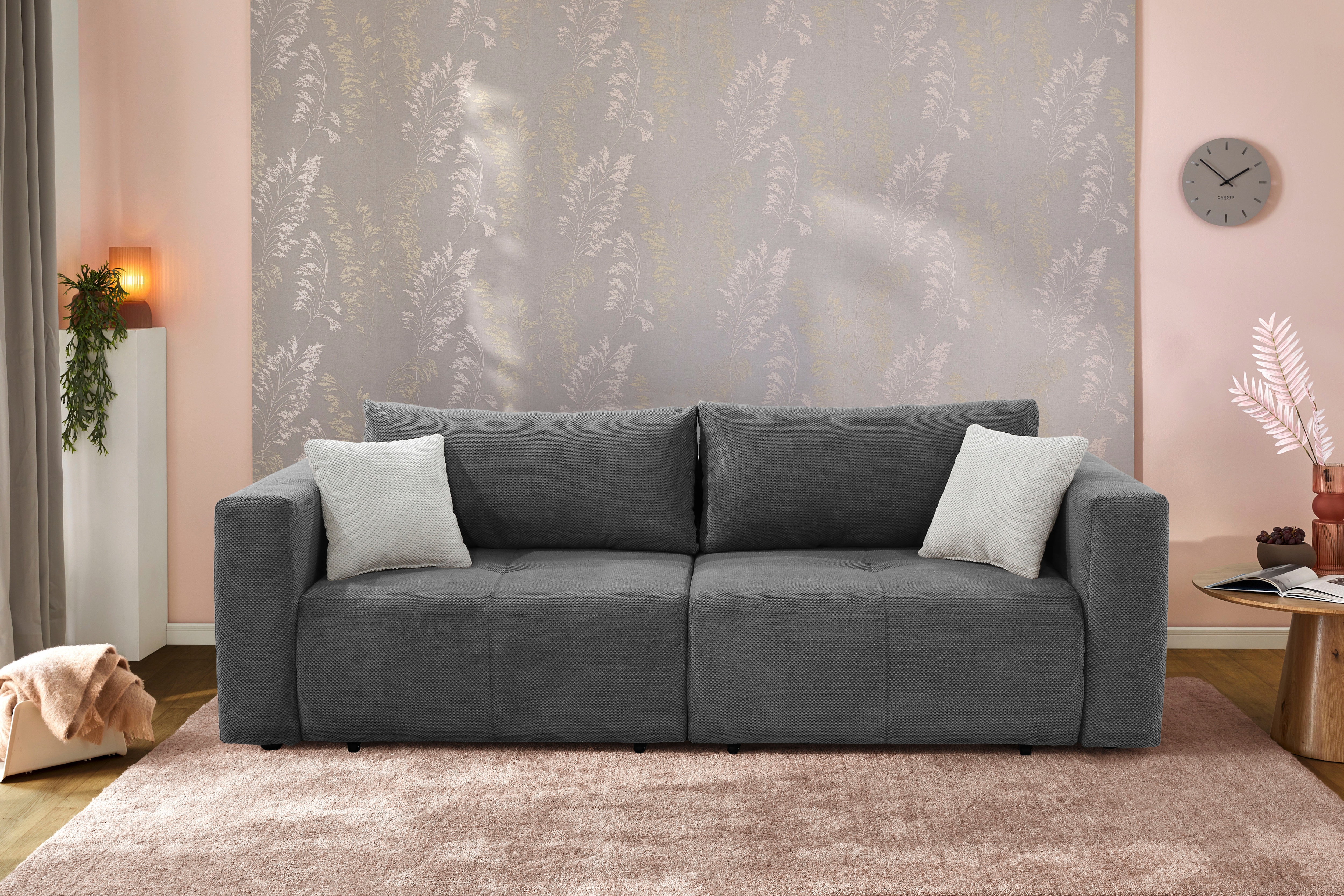 Jockenhöfer Gruppe Big-Sofa "Relax, B: 243 cm, Liegefl. 145x197 cm" mit Schlaffunktion, Bettkasten & Zierkissen, Sitzelemente ausziehbar