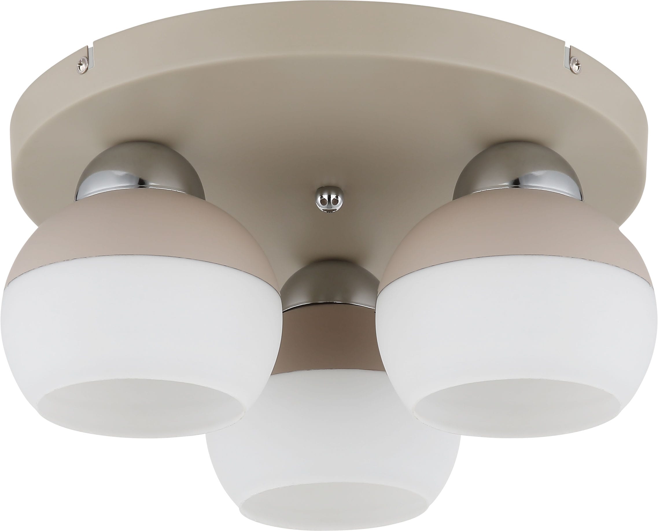 GLOBO LIGHTING Deckenleuchte »RAGUSA« E27 1 Stk. Deckenleuchte, Glaskugeln opal, sandfarben, 3xE27, modern, Ø315mm