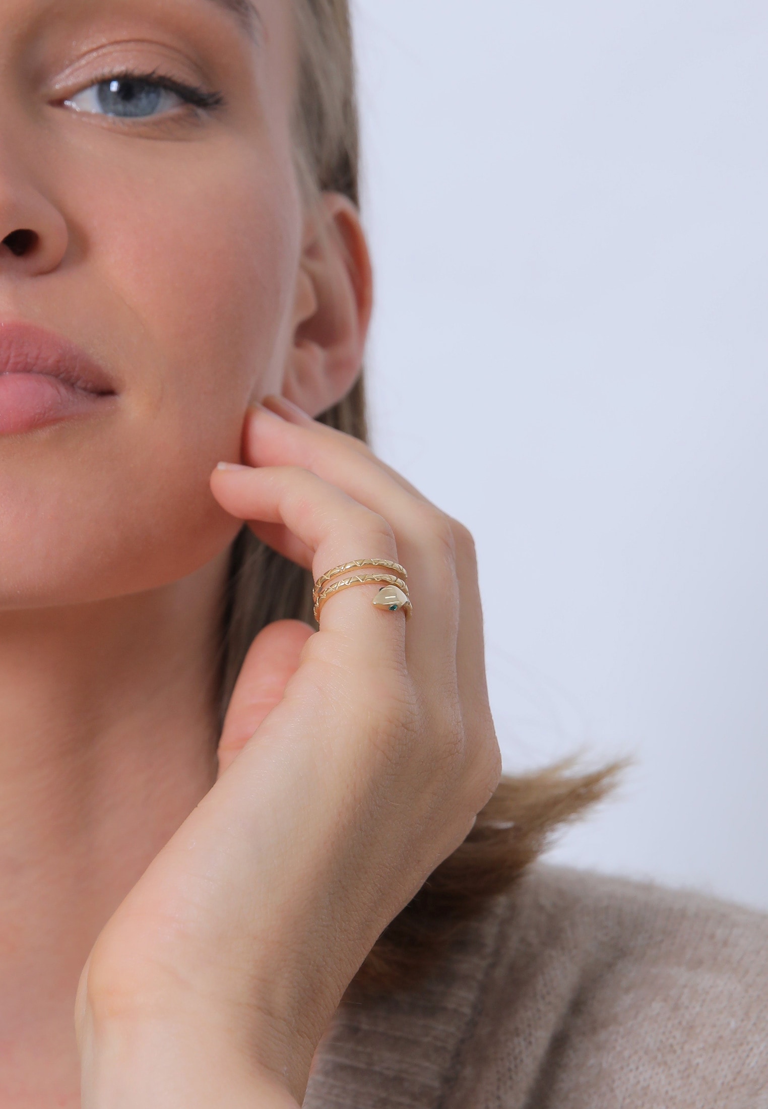 Elli Fingerring »Pinky Schlange Statement 925 Silber«
