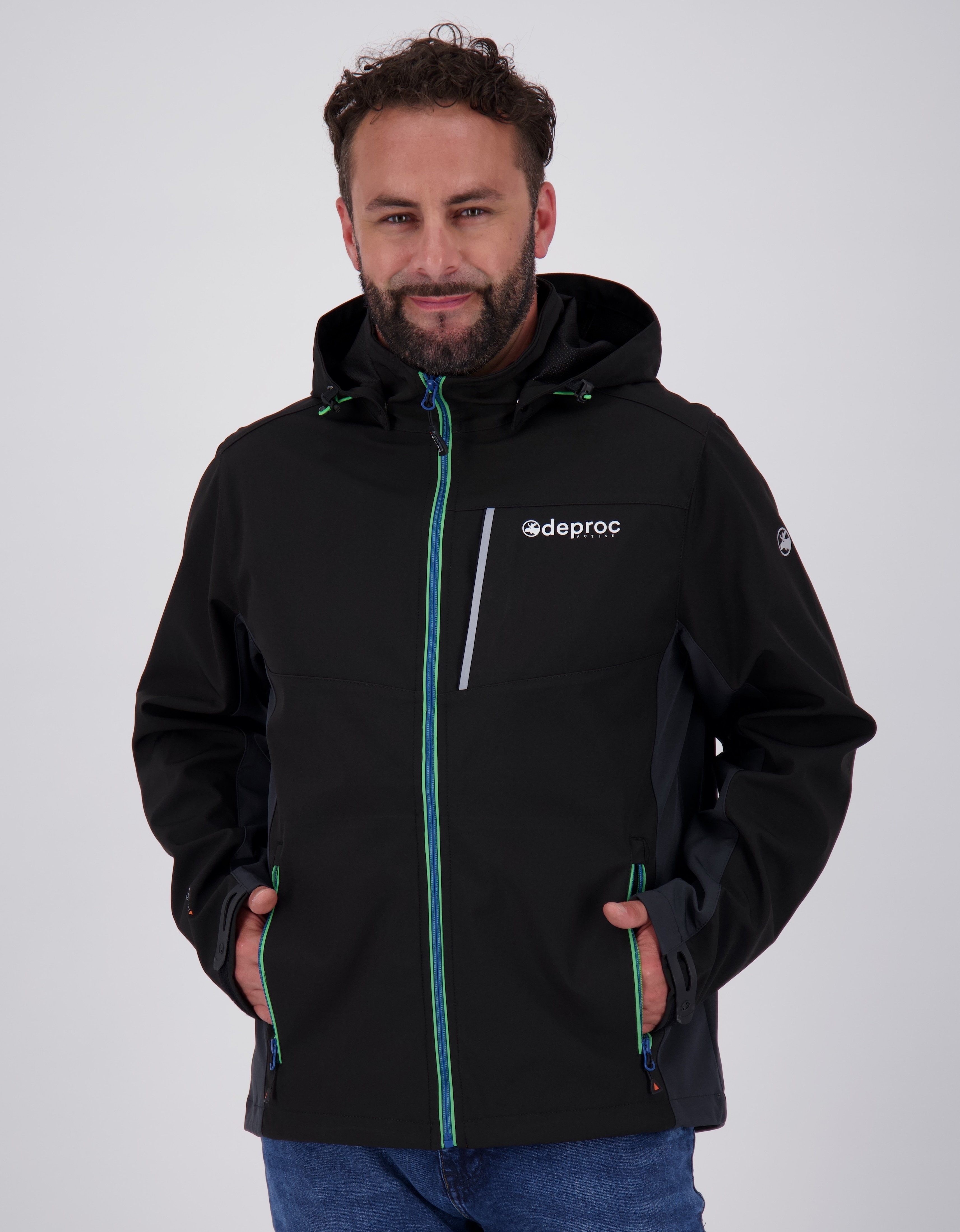 DEPROC Active Softshelljacke "NUNAVUT MEN II" mit Kapuze auch in Großen Größen erhältlich