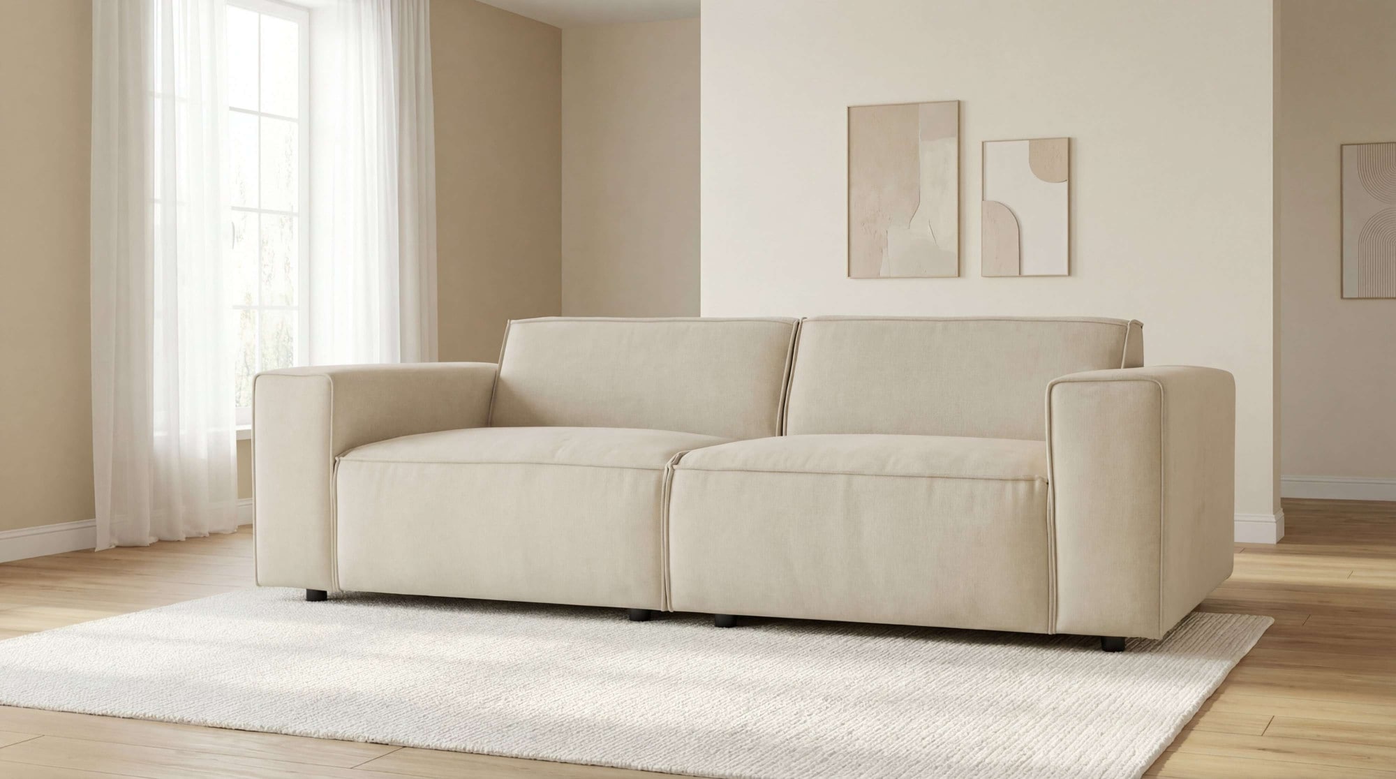 OTTO home 2-Sitzer "Jorrena, extra weicher Chenille-Stoff" Kompaktsofa, 3 Komfortstufen, Breite 226 cm, mit Wellenunterfederung