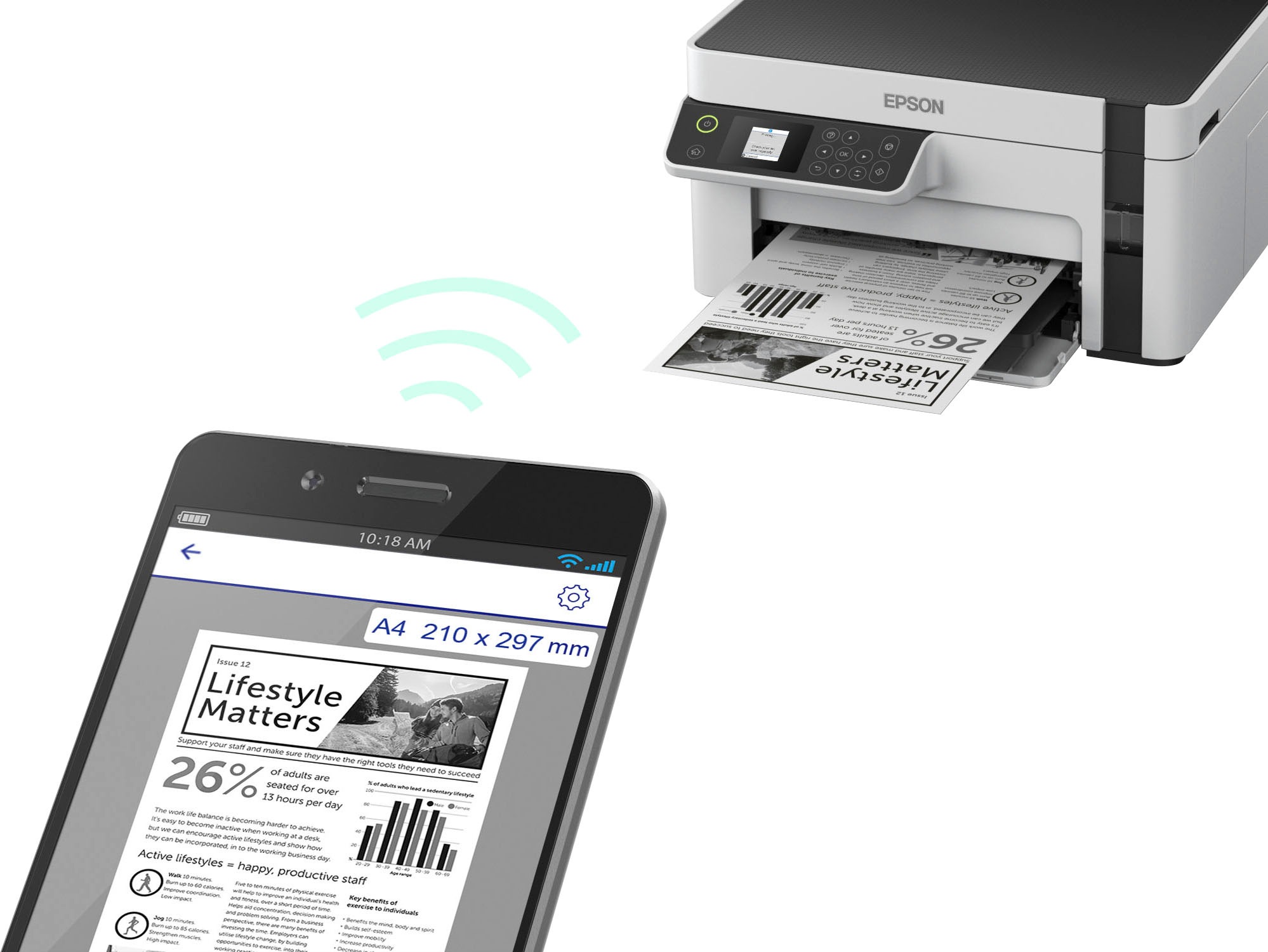 Epson Tintenstrahldrucker »EcoTank ET-M2120« DIN-A4-Schwarzweiß-Multifunktions-Tintentankdrucker
