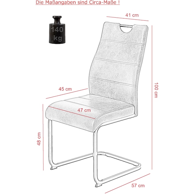 Cord bestellen St., (Set), BAUR Bouclé 2 S«, Bezug, KG II Freischwinger HELA Komfortbreite, | belastbar »Melina Microfaser, 140 oder