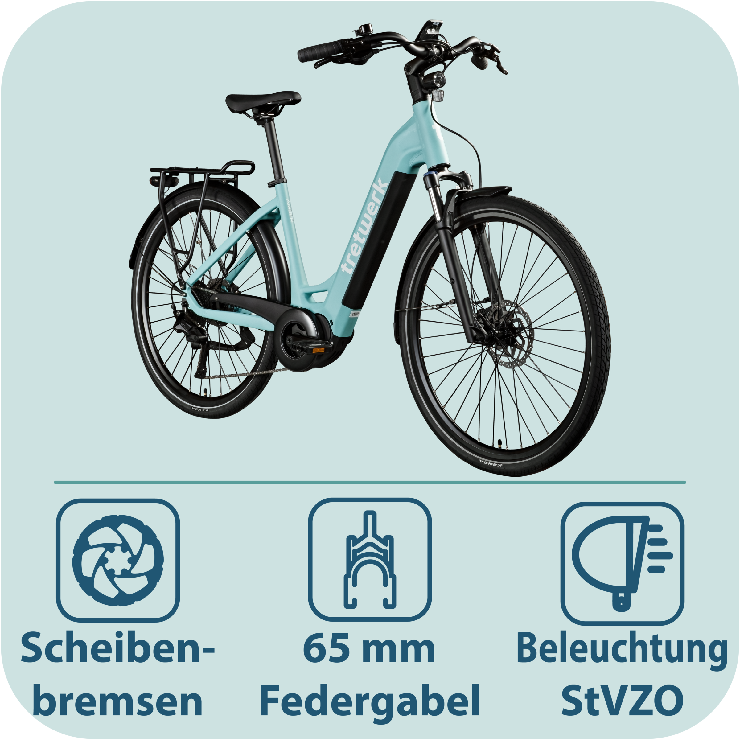 Tretwerk »Amber« 9 Gang Shimano Cues U3020 Schaltwerk Kettenschaltung Mittelmotor 250 W E Bike Damen 28" Elektrofahrrad 155 - 185cm Hollandrad