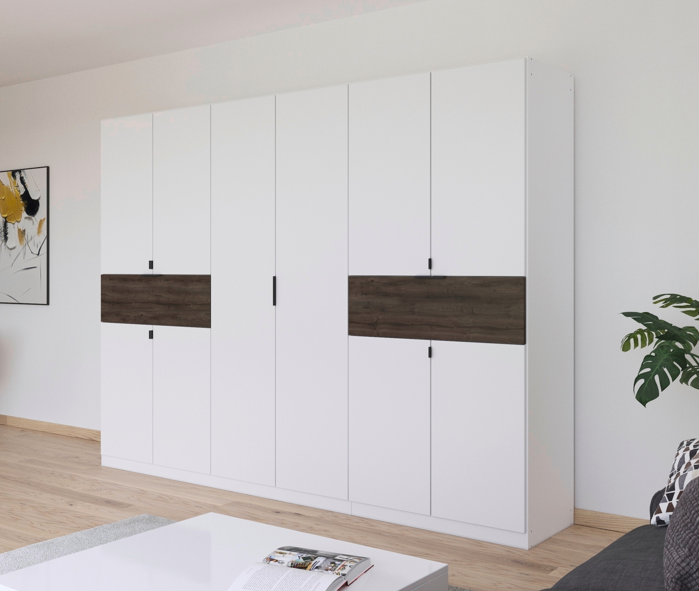 rauch Drehtürenschrank »Kleiderschrank Schrank Garderobe Wäscheschrank TICAO«, (Schubladen in der Höhe variabel positionierbar), mit 2 geräumigen Schubladen, viel Stauraum MADE IN GERMANY