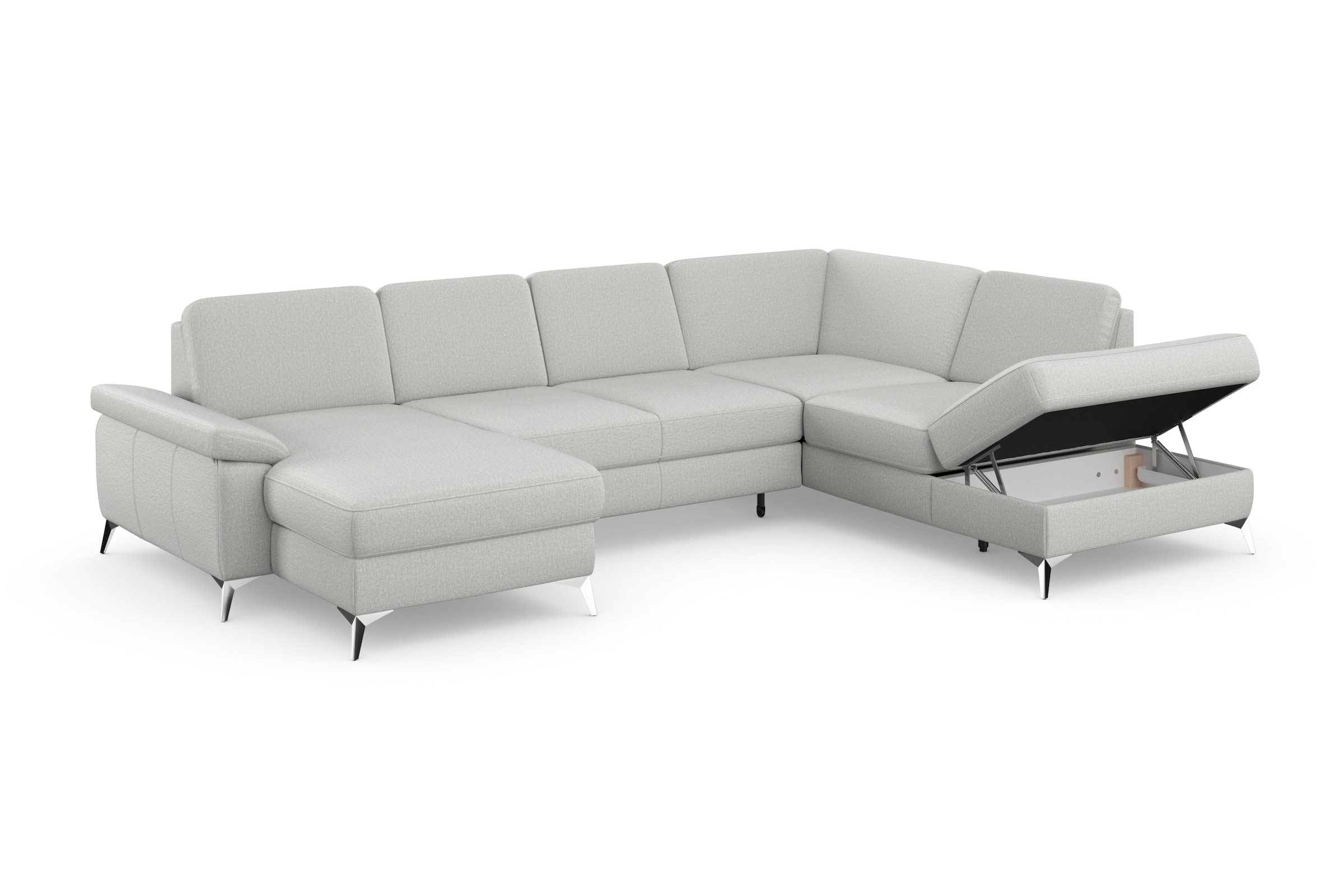 sit&more Wohnlandschaft »Padua U-Form«, inklusive Sitztiefenverstellung, Armteilfunktion und Federkern