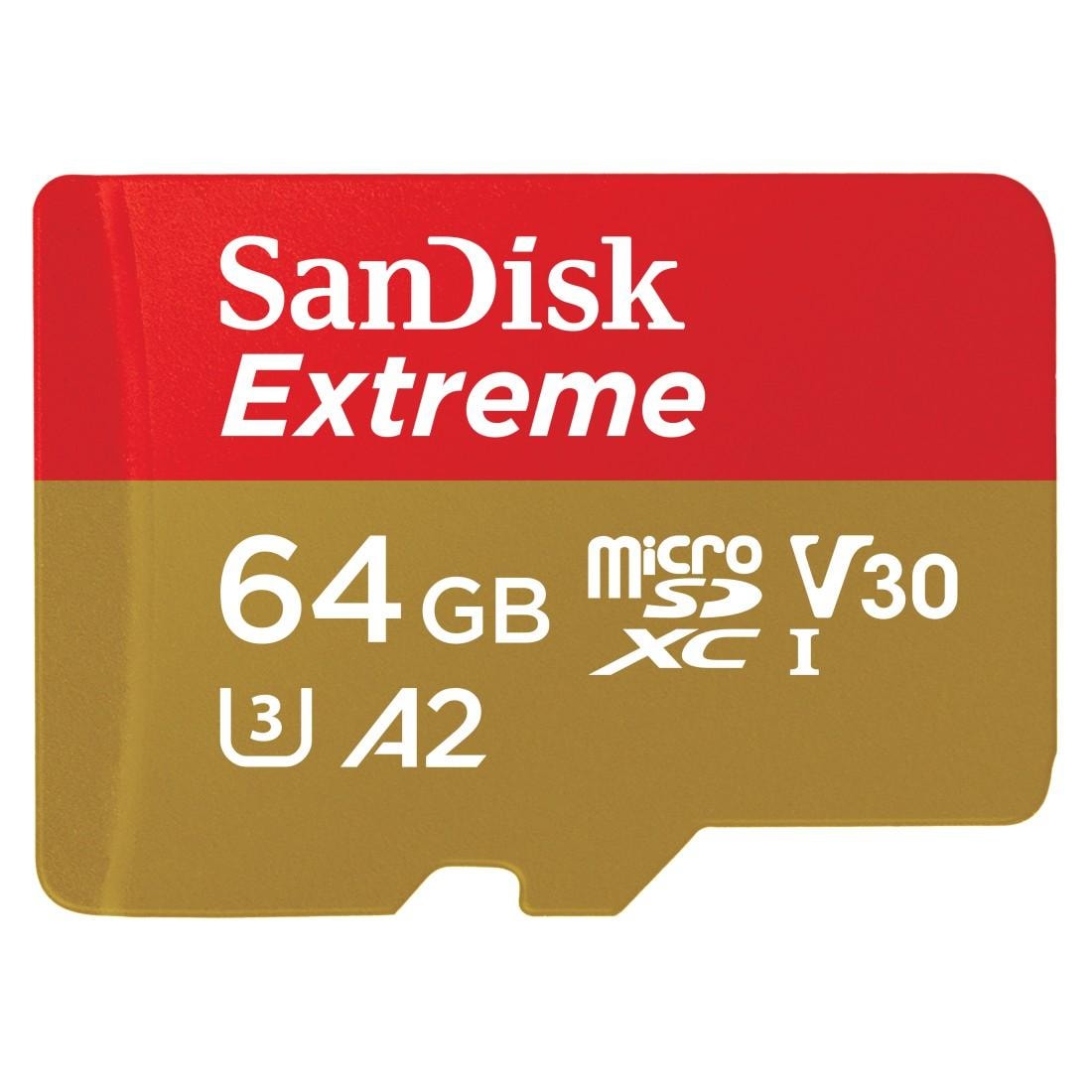 SANDISK Speicherkarte "microSDXC Extreme", 64 GB, rot, Speicherkarten