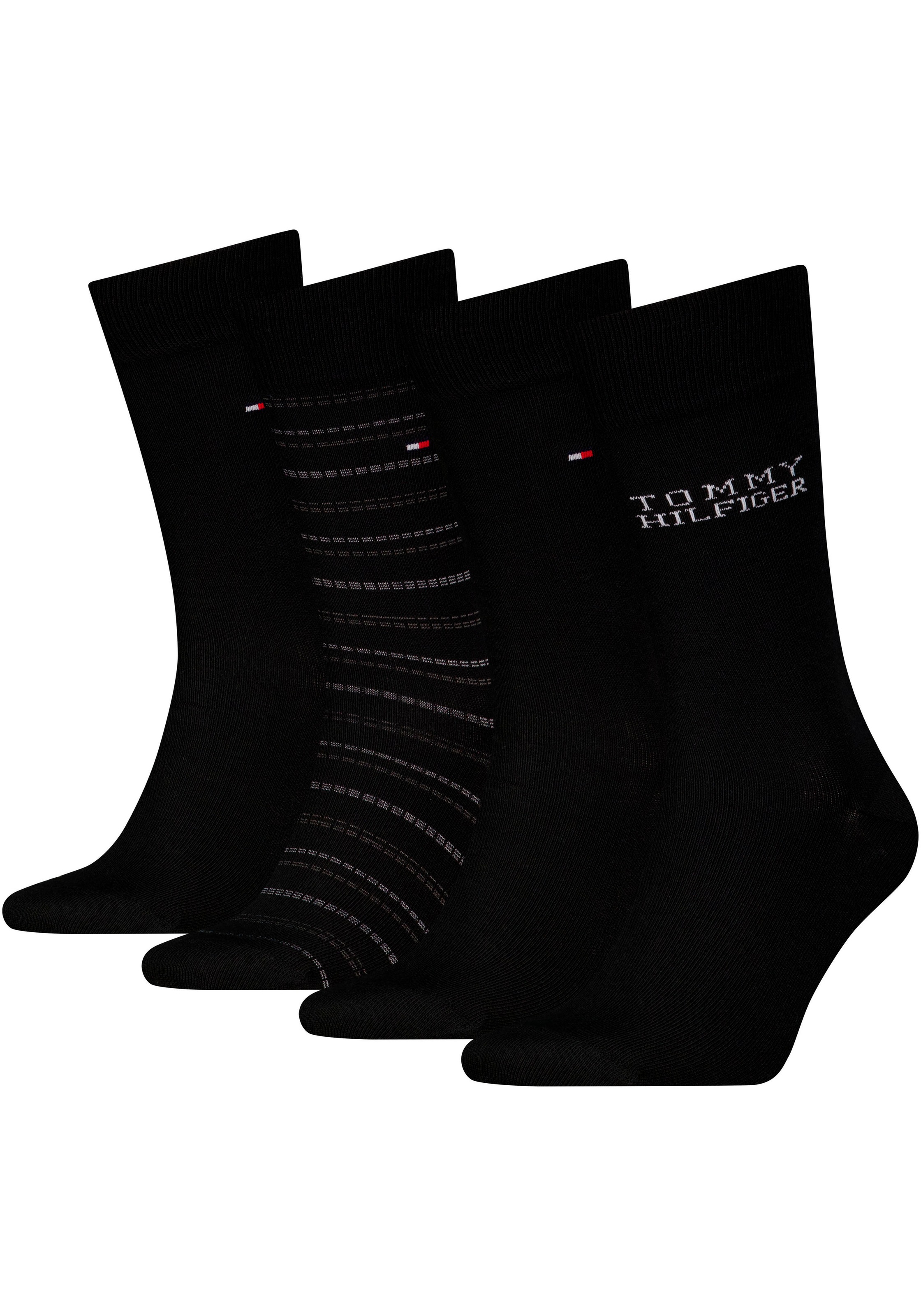 Tommy Hilfiger Socken, (4 Paar), Ideal zum Verschenken, Logoprägung, Gesche günstig online kaufen