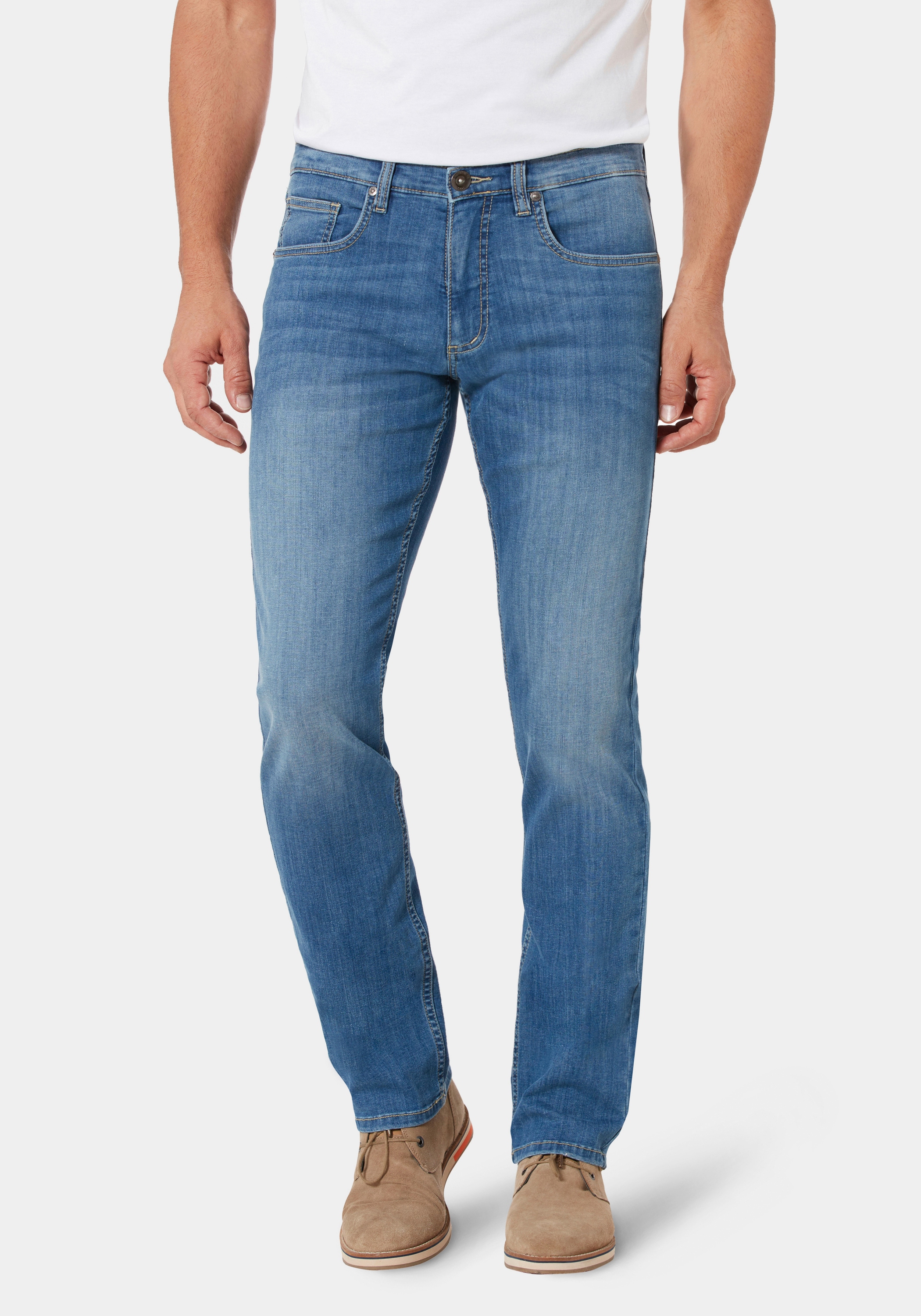 Stooker Men "Frisco Denim Straight Fit Jeans" Straight Fit Casual Clean Wash Twill Coloured Comfort Flex für Herren