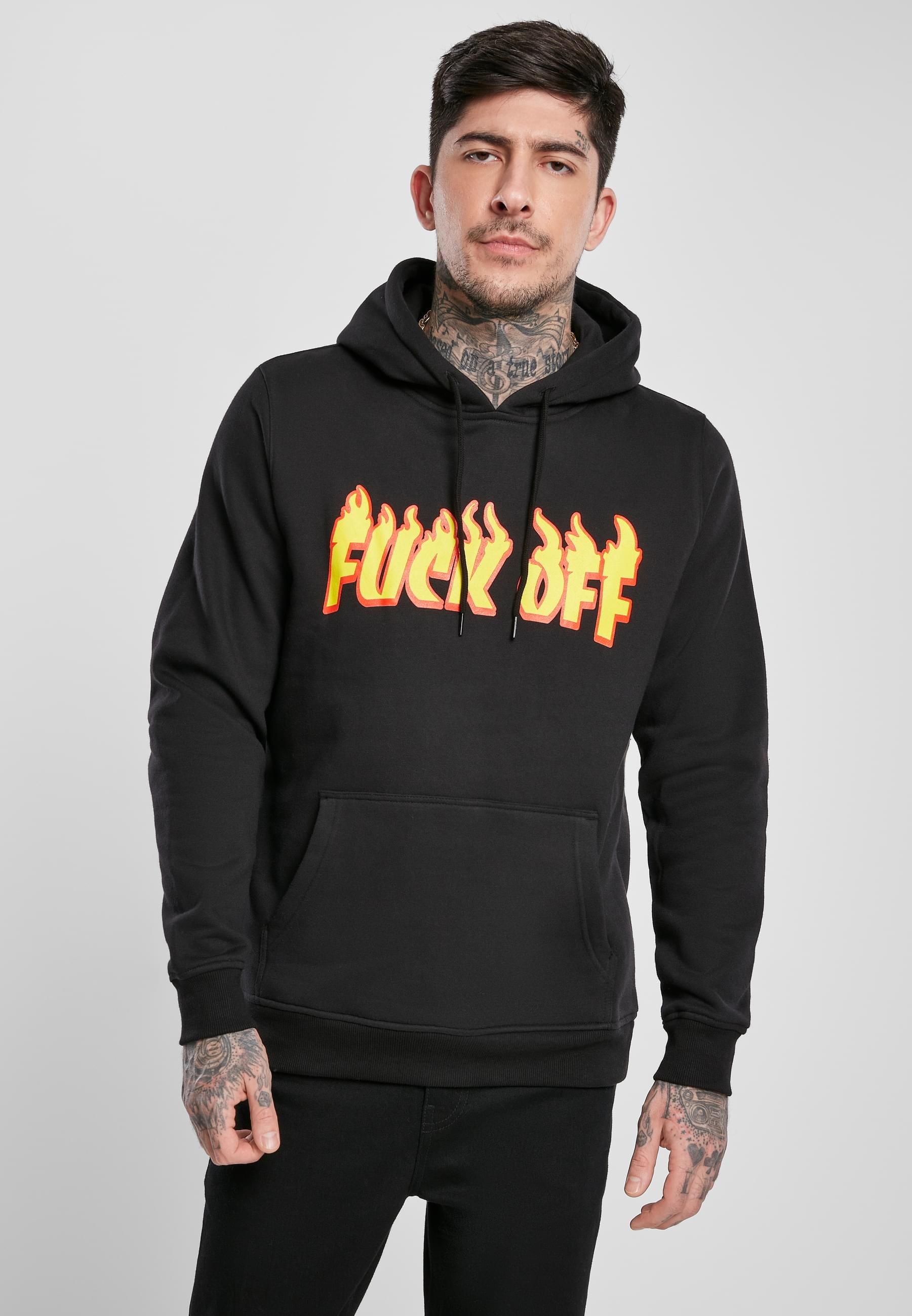 MisterTee Sweatshirt »MisterTee Herren Fuck Off Flames Hoody«, (1 tlg.)
