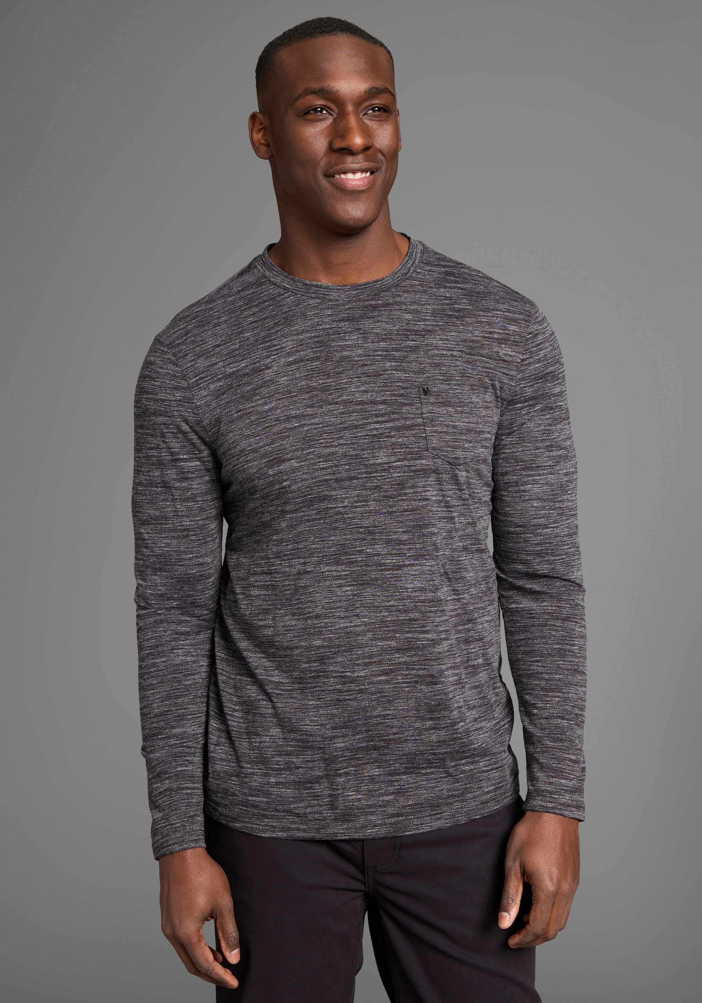 Bruno Banani Langarmshirt Langarmshirt aus melierter Ware