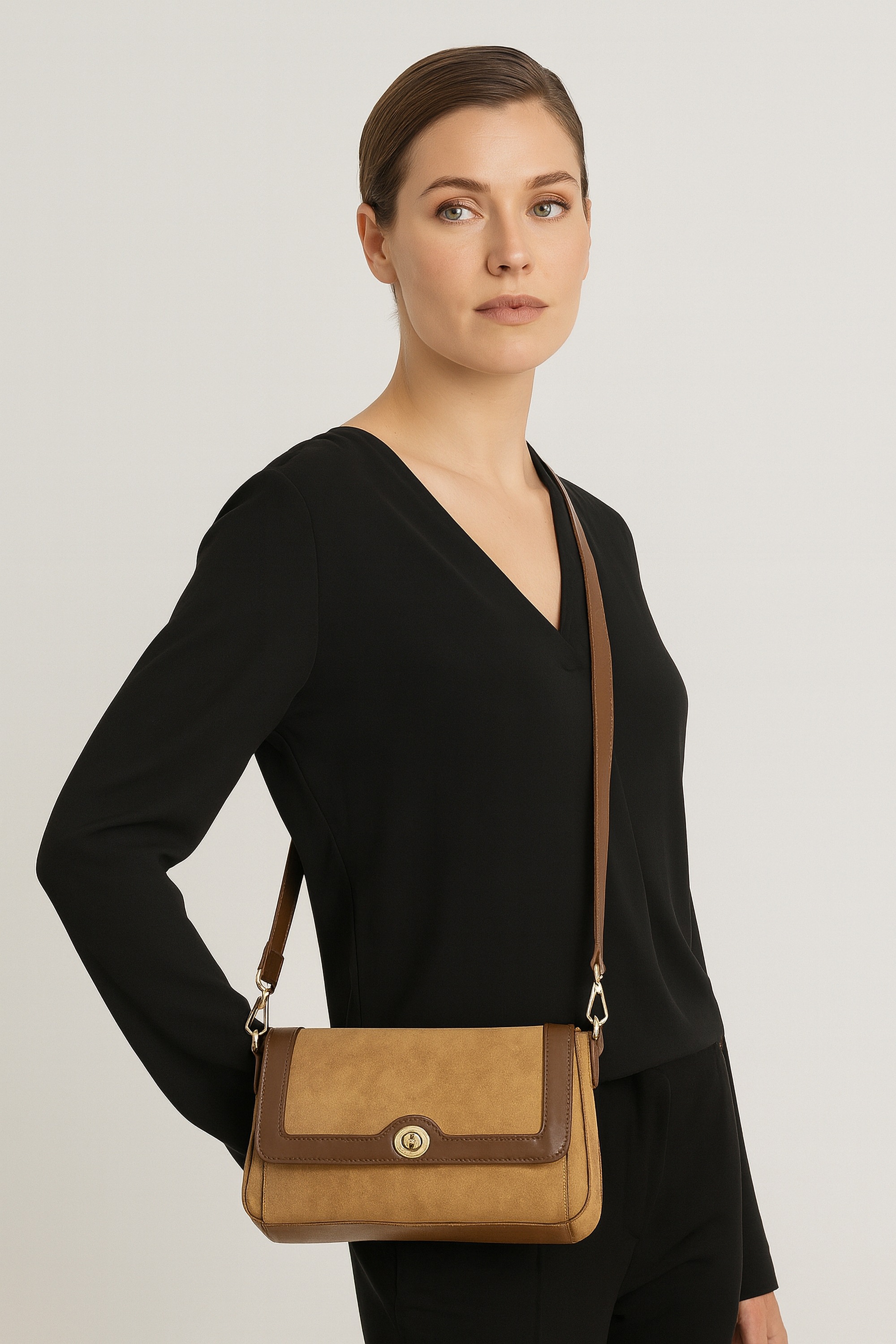 COLLEZIONE ALESSANDRO Schultertasche »Brown« mit Flechtung